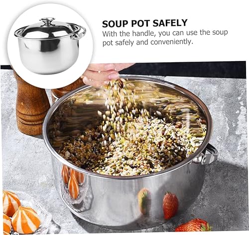 Miniatura 6 de Kichvoe Olla de cocina de sopa Olla de acero inoxidable Olla pequeña olla con tapa Olla multiusos para sopa Olla de pasta con mango para inducción