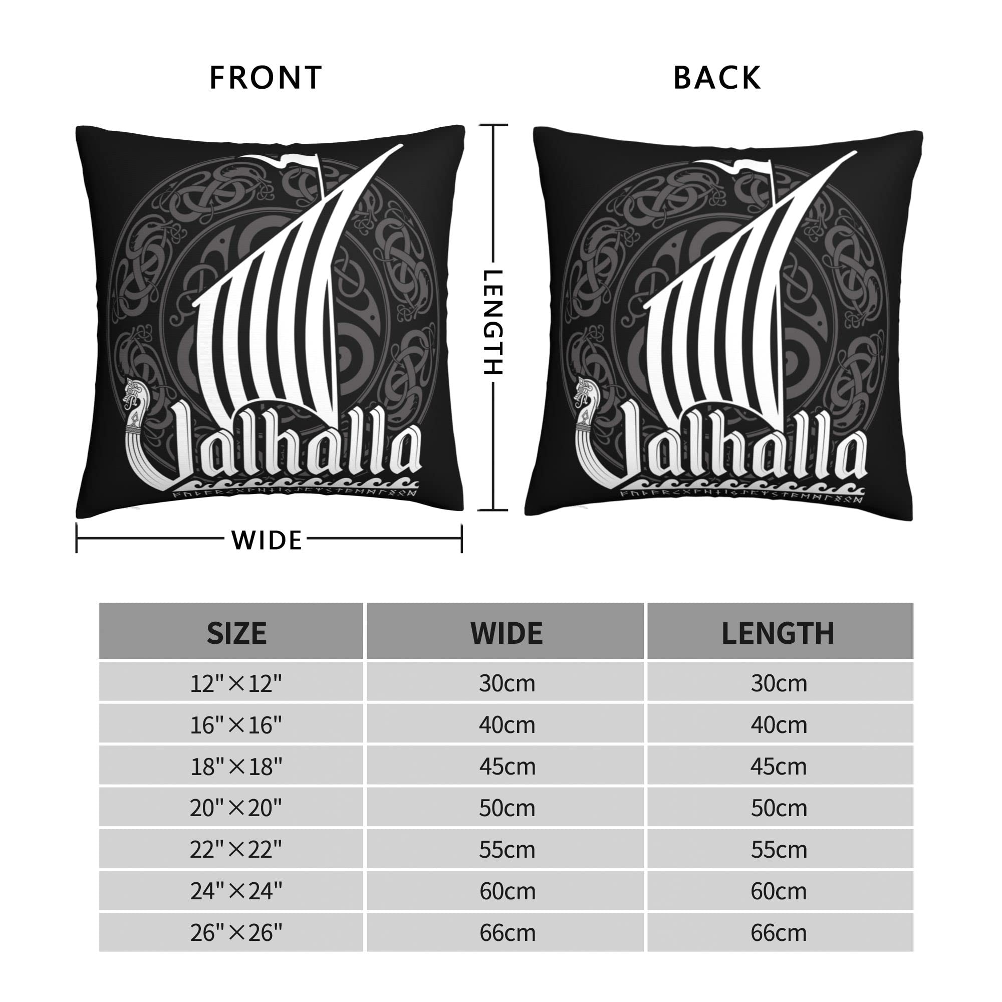 Wikinger Drachenschiff Kissenbezug – 50x50 Cm, Polyester, Skandinavisches Design, Für Sofa & Bett