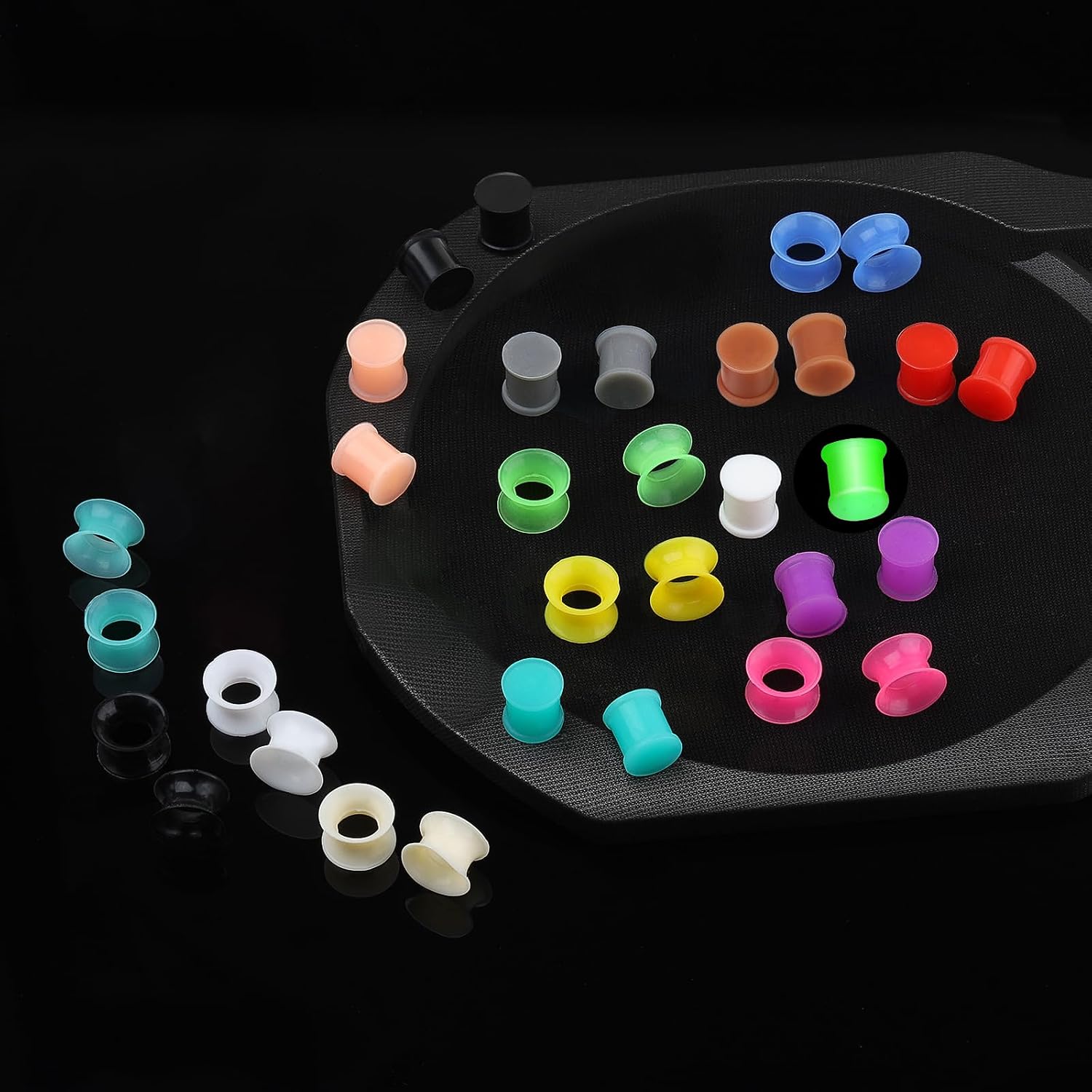 16 Pairs Ear Gauges Ear Plugs Thin Silicone Ear Tunnels Flexible Ear Earlets Ear Expander Stretchers Double Flared Saddle Stretching Expander Piercing Jewelry 4mm-22mm