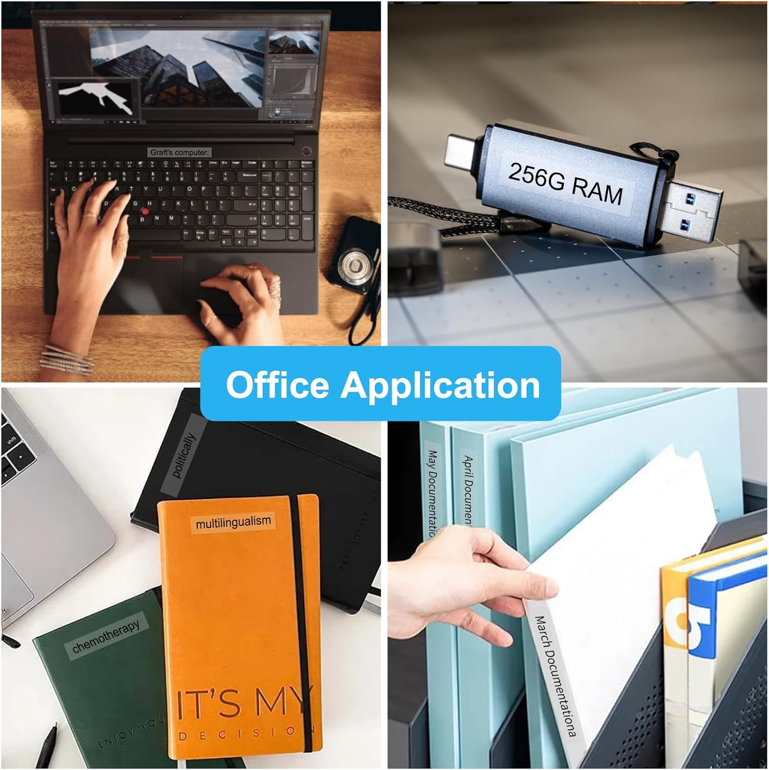 SuperInk 4 Pack Compatible for Brother Ptouch M Tape MK131 M-K131 M131s 0.47 Inch 12mm 1/2'' Black on Clear M Label Tape for Ptouch PTM95 PT85 PT65 PT90 PT-85 Label Maker Refills - Image 6