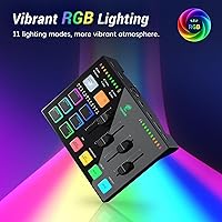 Vista 7 de TONOR Audio Interface and Microphone Set, Podcast Equipment Bundle, USB Audio Mixer with RGB, XLR Dynamic Microphone with Studio Sound Quality