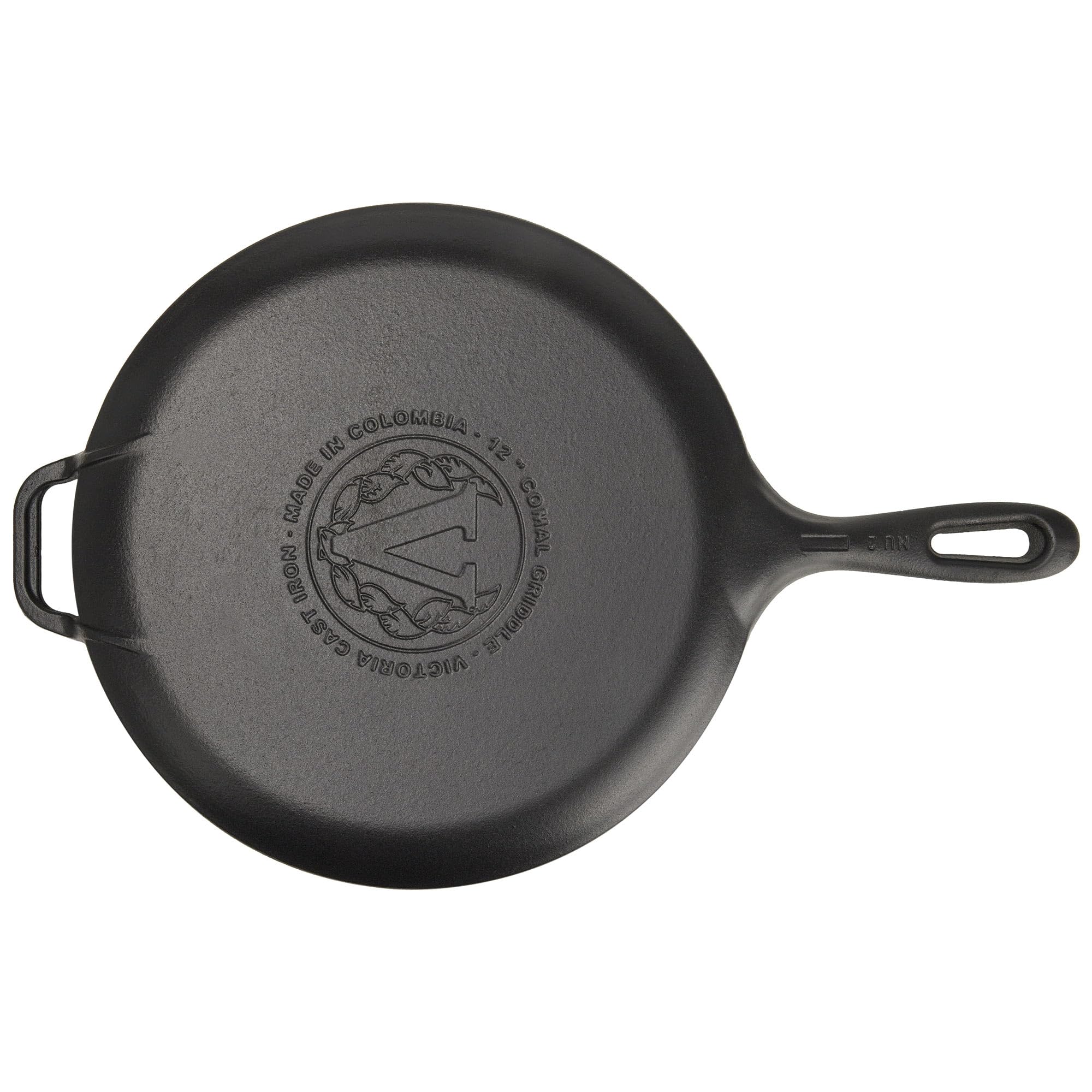 VICTORIA Padella per Grigliare Ghisa Smaltata Induzione Comal per Pizza 30cm, Omeletts, per Fuoco, Barbecue, Forno, Vetroceramica, Gas, Cast Iron Skillet Priva di Sostanze Tossiche e senza PTFE