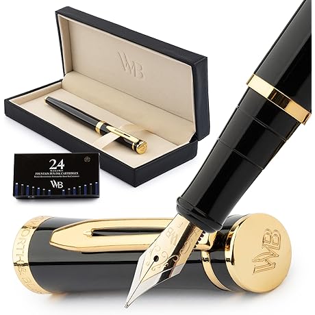 Wordsworth & Black Fine Nib Fountain Pen [Black Gold]