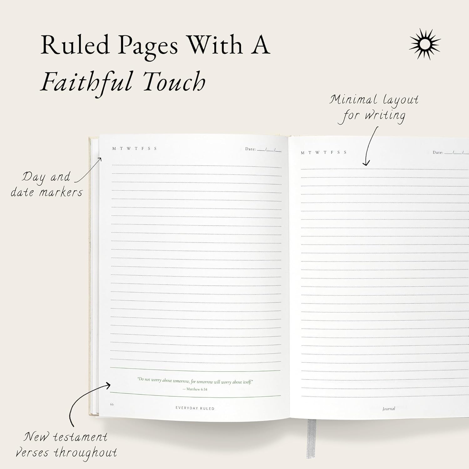 Christian Journal Notebook: Lined Writing Journal with Bible Verses, Prayer List & Sermon Notes | Ruled Faith-Based Notebook for Women & Men – 218 Pages, 110gsm Paper (Black)