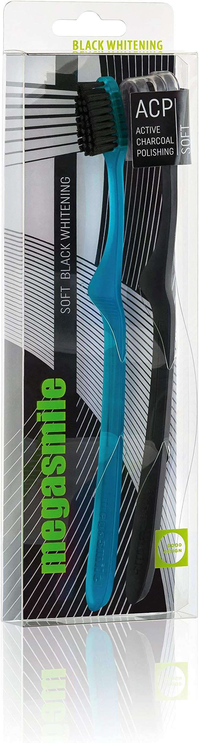 Black Megasmile Whitening Toothbrushes (Duo Pack)