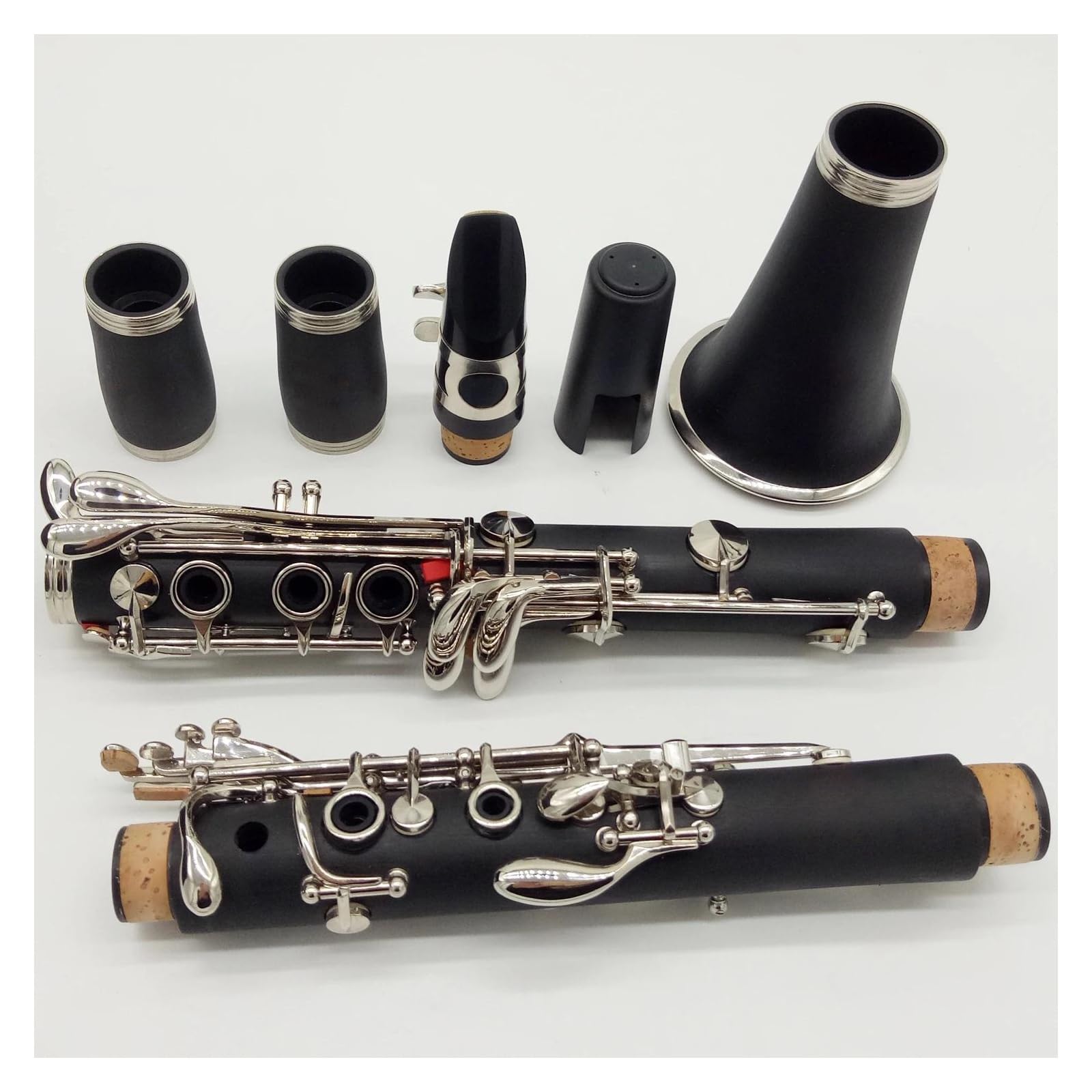 Clarinete Profesional De 17 Teclas Plateado, Cuerpo De Baquelita, Tono Bb, Con Estuche Y Boquilla Clarinete Para Principiantes