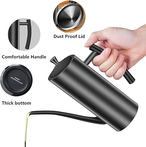 Miniatura 4 de HAIUWOER Botella dispensadora de aceite de oliva de acero inoxidable 304 para cocina, botella dispensadora de aceite de oliva de acero inoxidable,