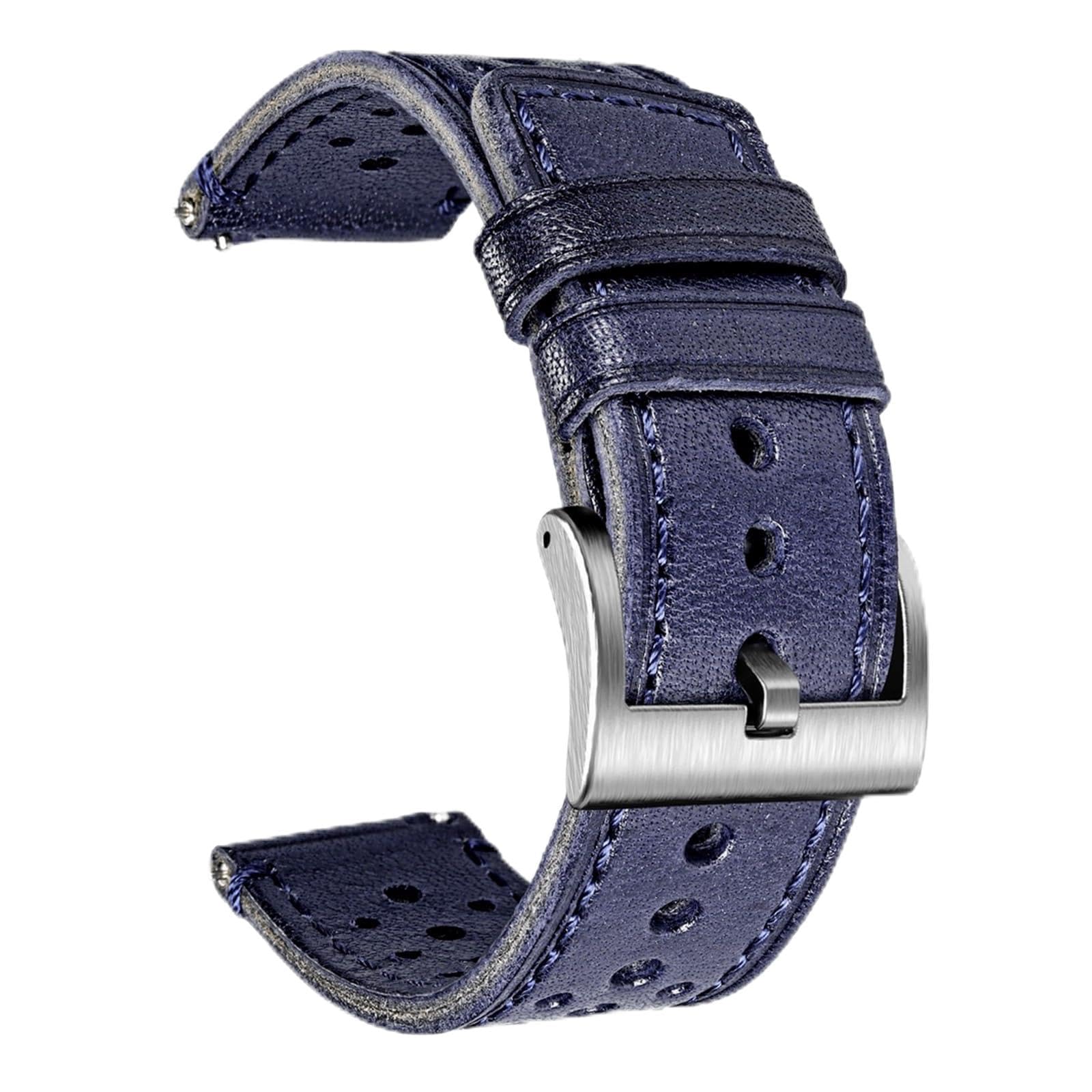 Générique Bracelet de montre en cuir véritable 20 22mm, à dégagement rapide, respirant, adapté for unisexe