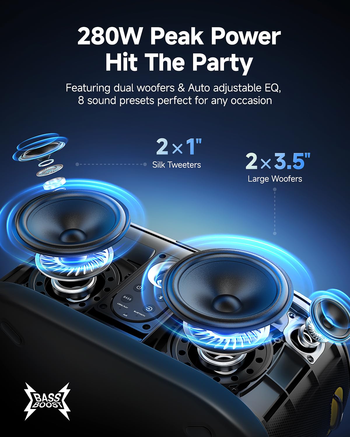Ikarao Shell S1 urządzenie do karaoke ze zintegrowanym ekranem, Bluetooth, mikrofonami bezprzewodowymi i oświetleniem imprezowym - idealny dla dzieci, dorosłych i aktywności na świeżym powietrzu