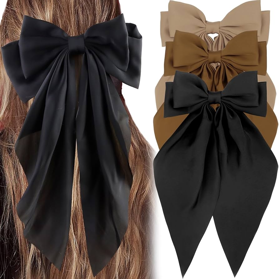 ヘアアクセサリー SILK SATIN BOW HAIR CLIPE Amazon.com : Jumbo Silky Satin Bow Hair Clip with Long Tails