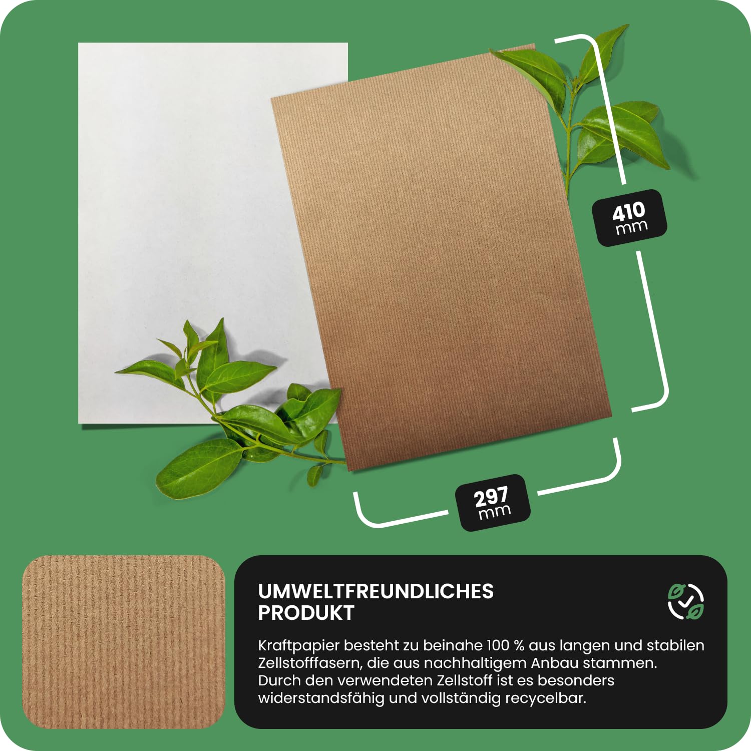 Netuno 100 hojas de papel kraft autoadhesivo A3 297x410 mm papel marrón para imprimir etiquetar escribir decorar manualidades reciclable