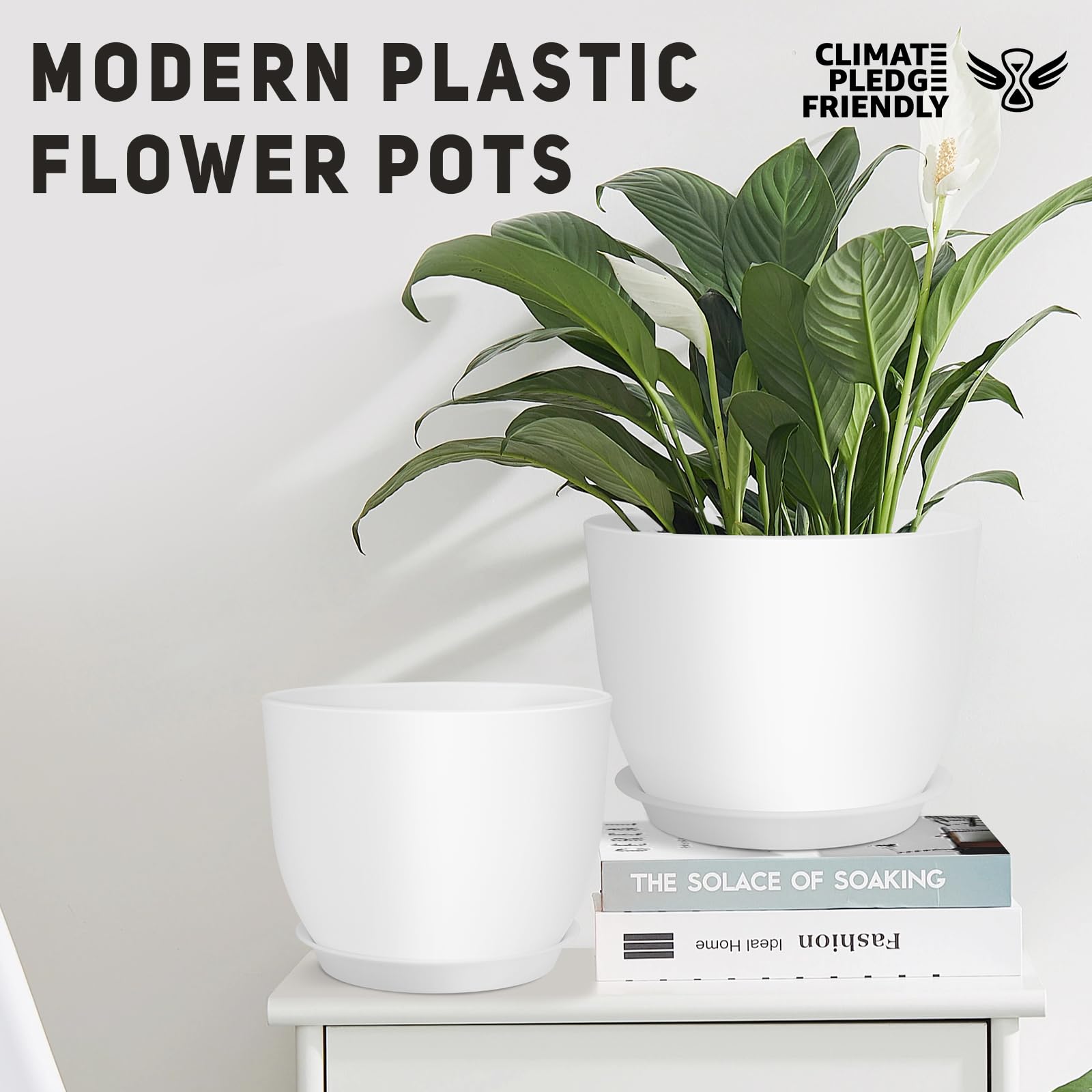 Snapklik.com : YNNICO Plant Pots 12/10/9 Inch Set Of 3, Flower Pots