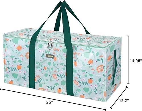Miniatura 8 de BALEINE Bolsa de almacenamiento extragrande con cremalleras y asas de transporte, bolsas de mudanza de tela Oxford resistentes para lavandería,
