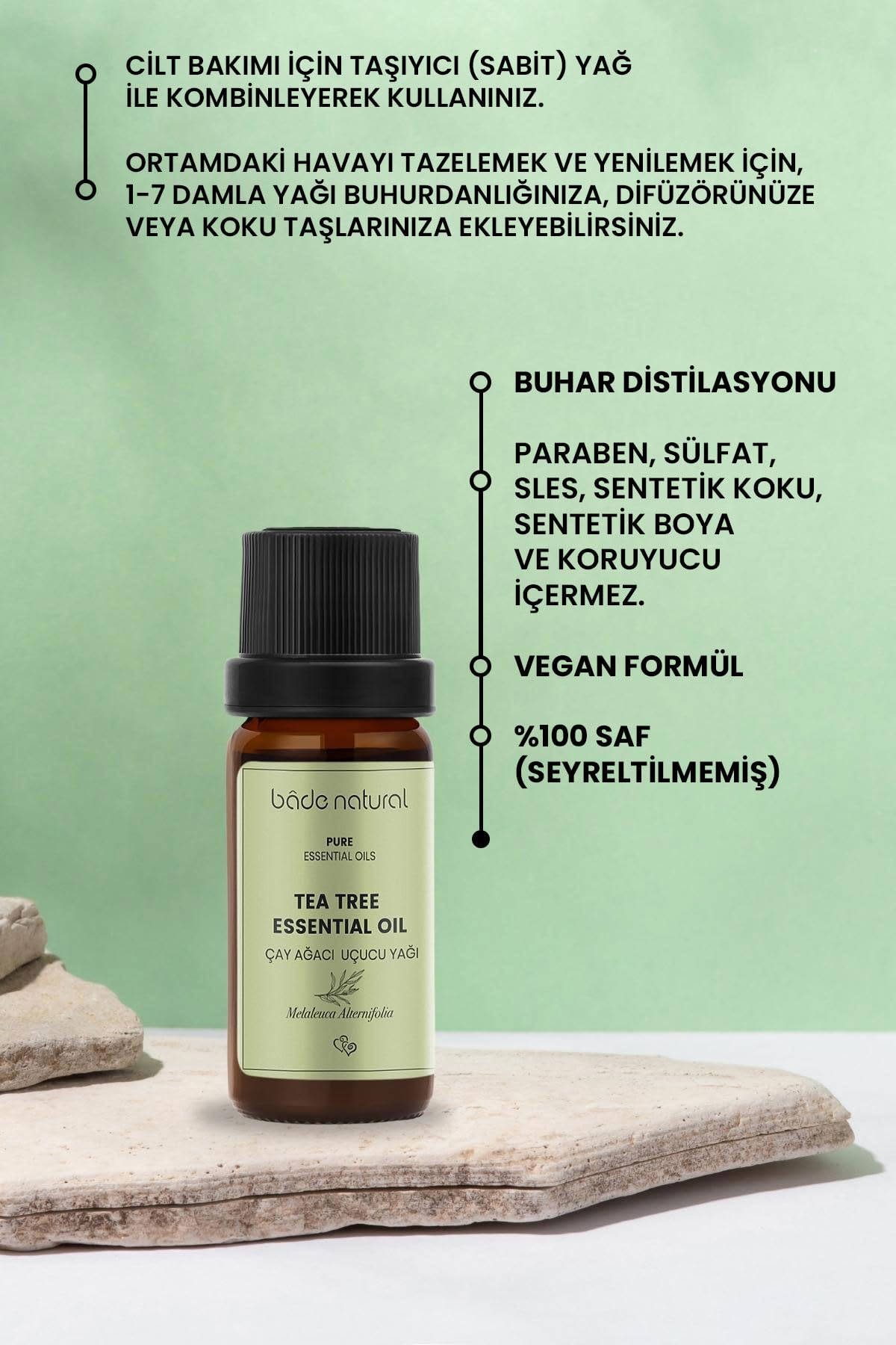 Bade Natural Çay Ağacı Uçucu Yağı 1 Paket (1 X 10 Ml)