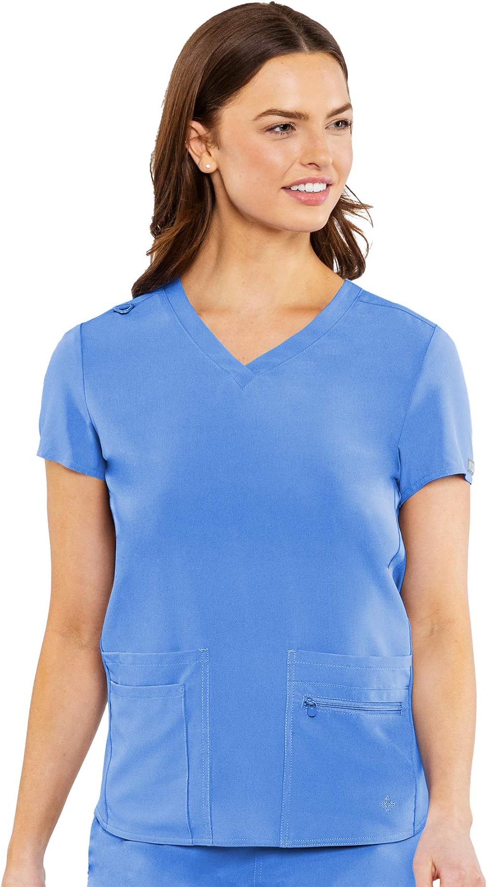 Med CoutureEnergy Women's V-Neck Knit Back Top