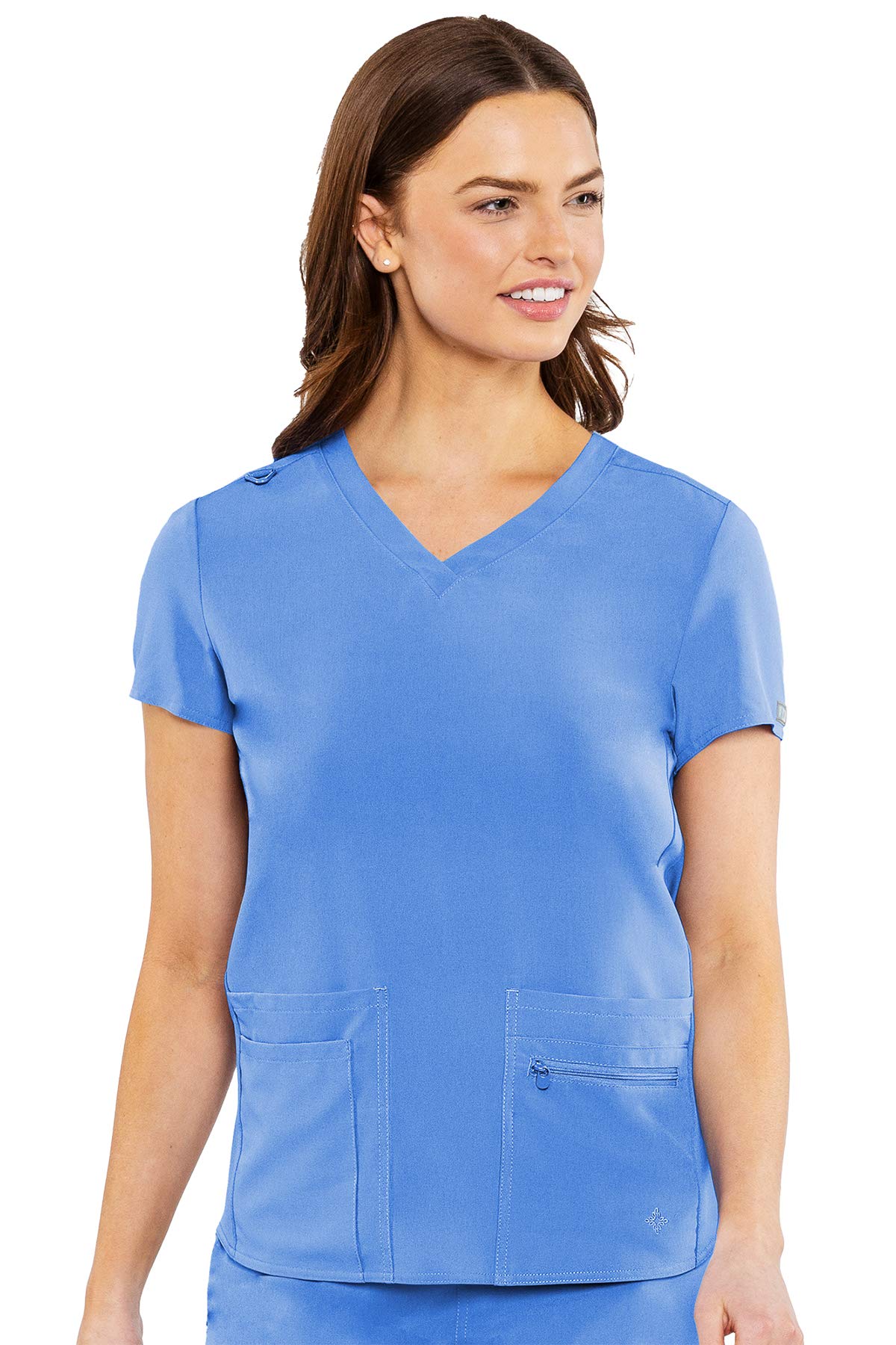 Med CoutureEnergy Women's V-Neck Knit Back Top