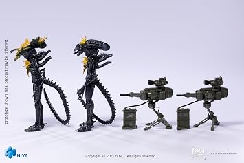 arbenmao HIYA Exquisite Mini Series 1/18 Scale 5 Alien Battle Damage Alien Warrior 2 Pack GameStop Exclusive Action Figure