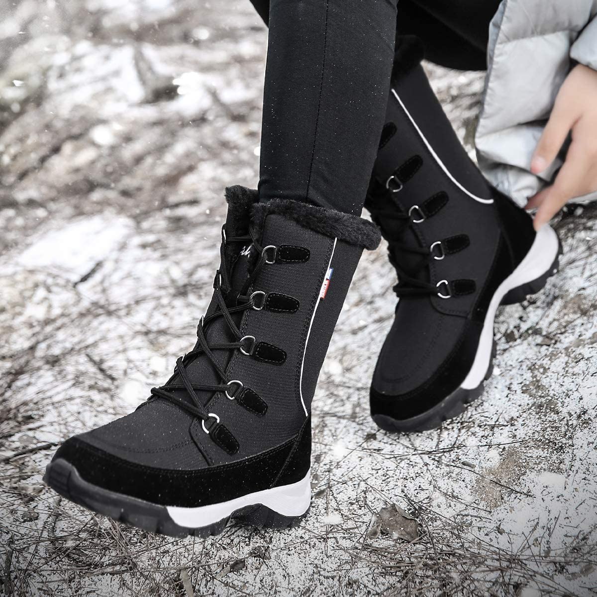 Asifn Herren Damen Stiefeletten Wasserdicht Anti-Rutsch Leichte Cozy Bootie Casual Outdoor Wandern Wandern Bequeme Schuhe