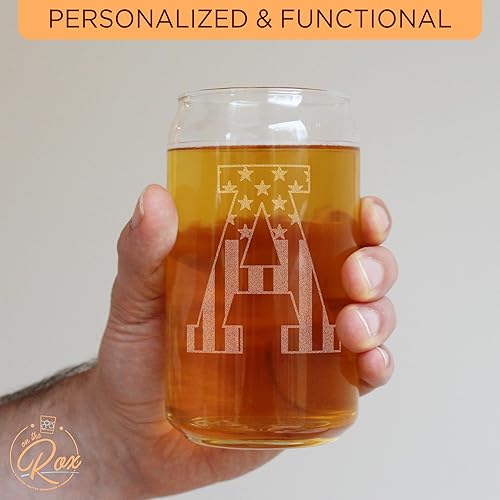 Miniatura 4 de Vaso en forma de lata de cerveza con monograma grabado - bandera de EE.UU.