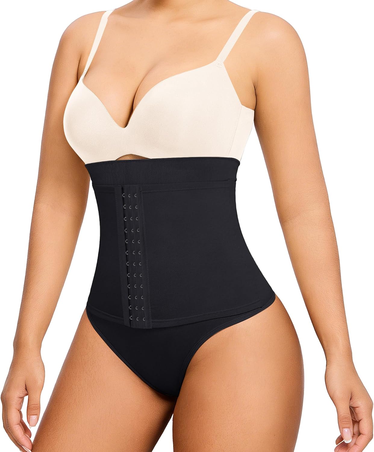 Irisnaya Thong Shapewear Tummy Control Underwear for Women Seamless Body Shaper Panties Girdle with Adjustable Hooks