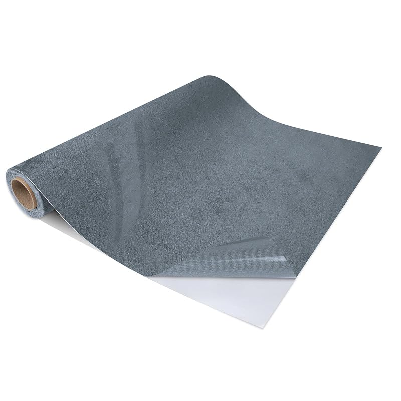 Revestimento Adesivo em Camurça Sintética para Interior Automotivo TREEHAC Cinza-escuro 30,5 x 203,2 cm