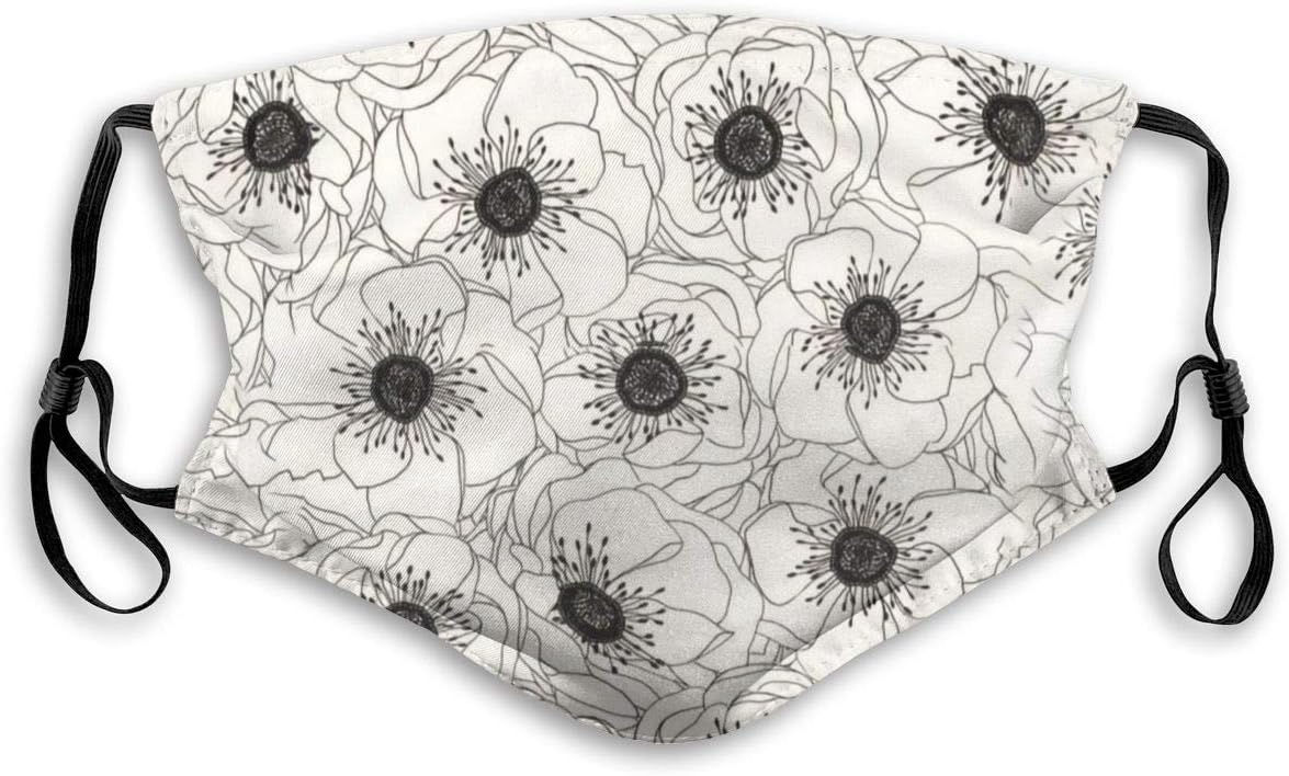 Wind Cloth Printing Reusable Face Nose Mouth Cover with Adjustable Earloops Dust Mouth Mask for Kids Women Men