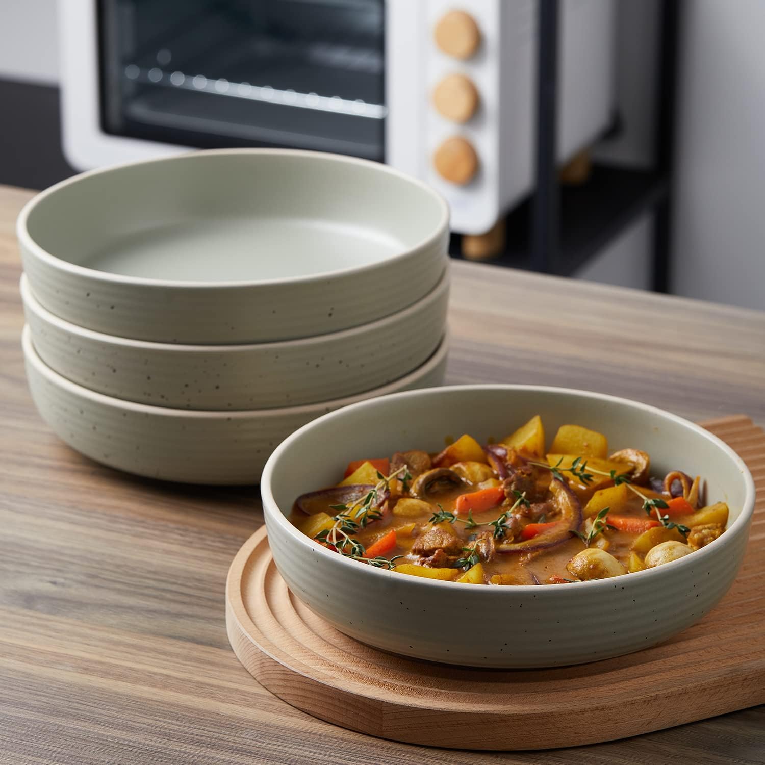  | Stone lain Lauren Stoneware Dinnerware Set, 16-Piece Service for 4, Green: Dinnerware Sets
