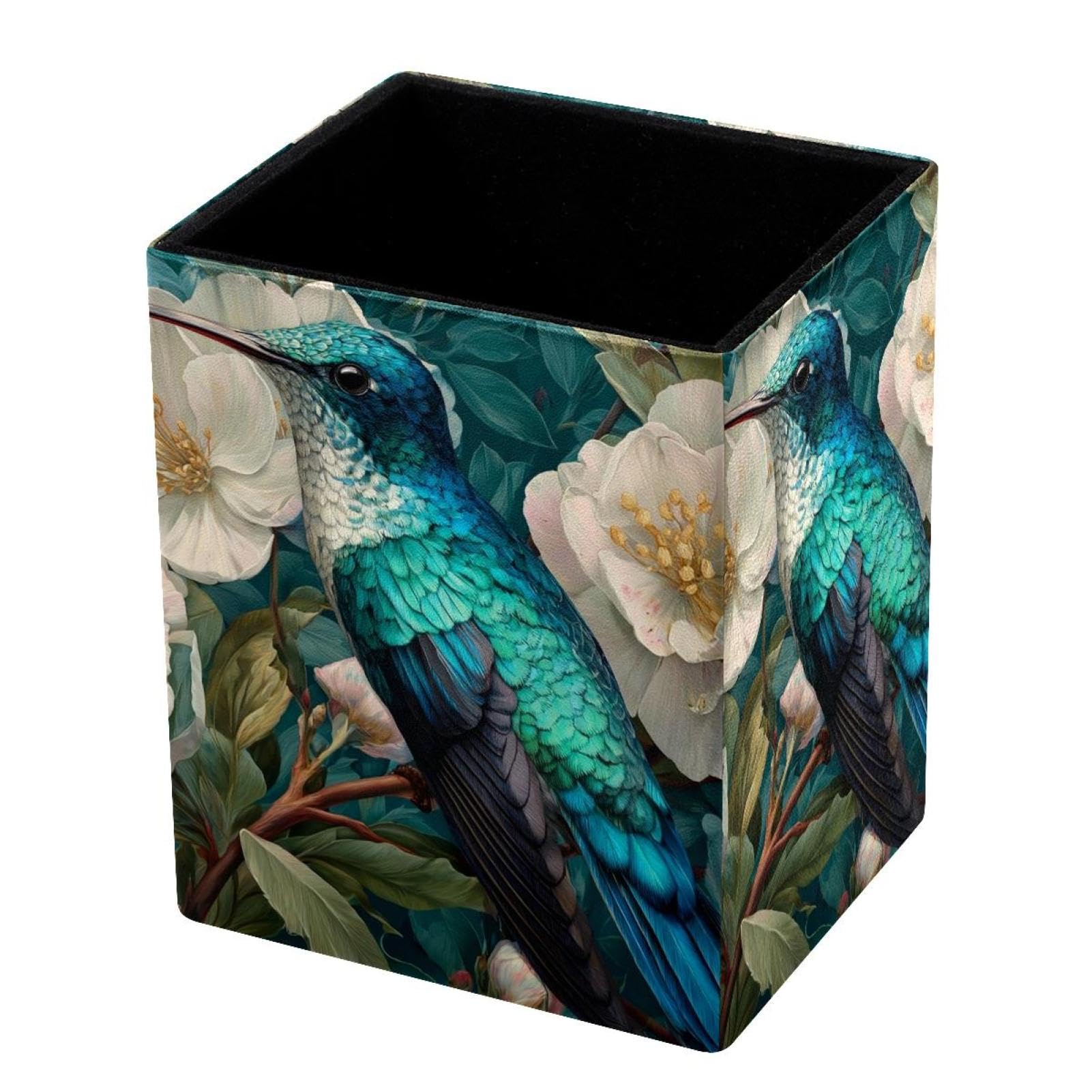 VAPOKF Pencil Holders for Desk, Hummingbird Printed Pen Holders Pen Pot Makeup Brushes Storage Desktop Stationery Supplies Organiser for Home Office