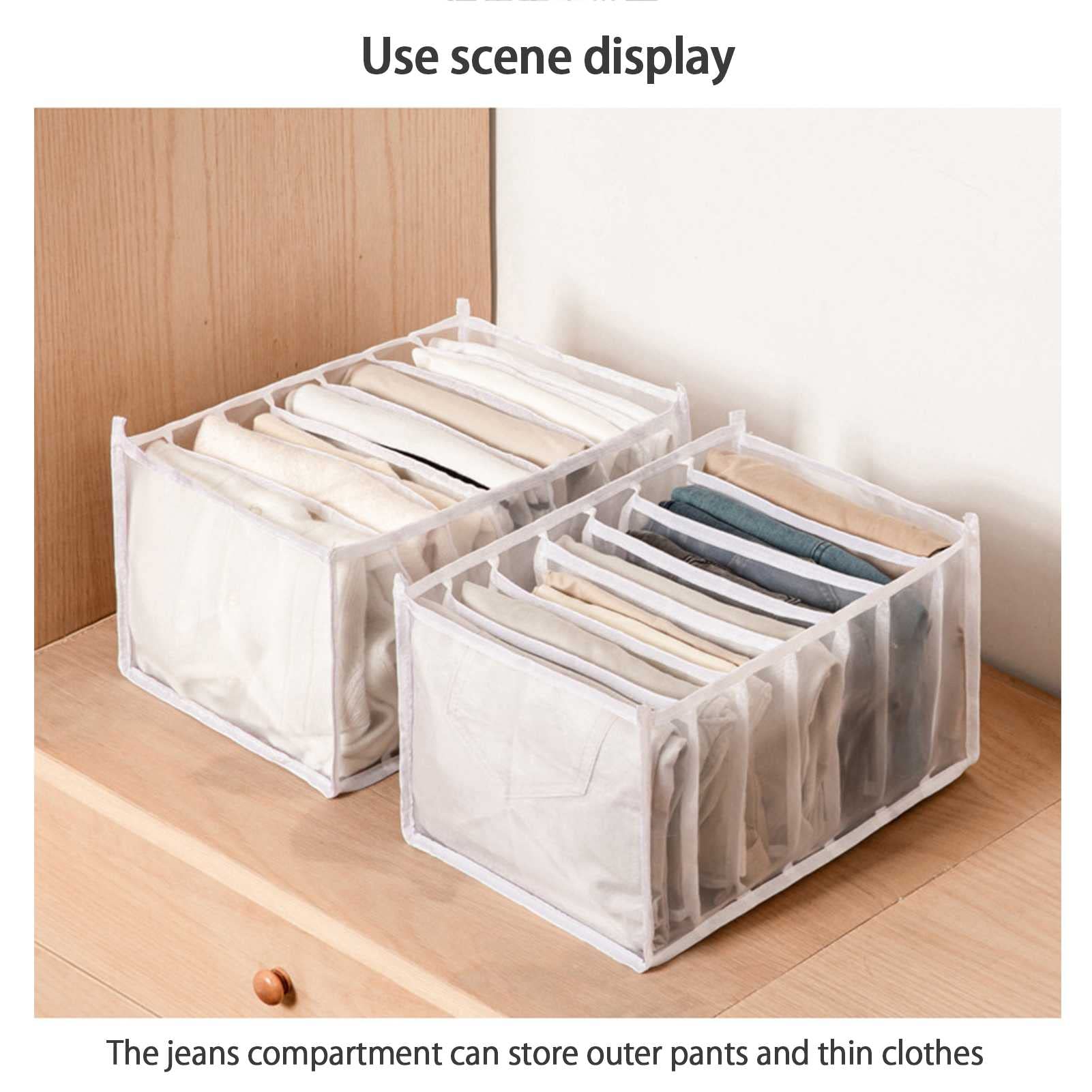 4 Boîte de Rangement de placards PCS, organisateurs de sous-vêtements Pliables, séparateurs Tiroirs de tiroirs Chaussettes 7 grilles Boîte for Les vêtements de vêtements (Grands et Petits)