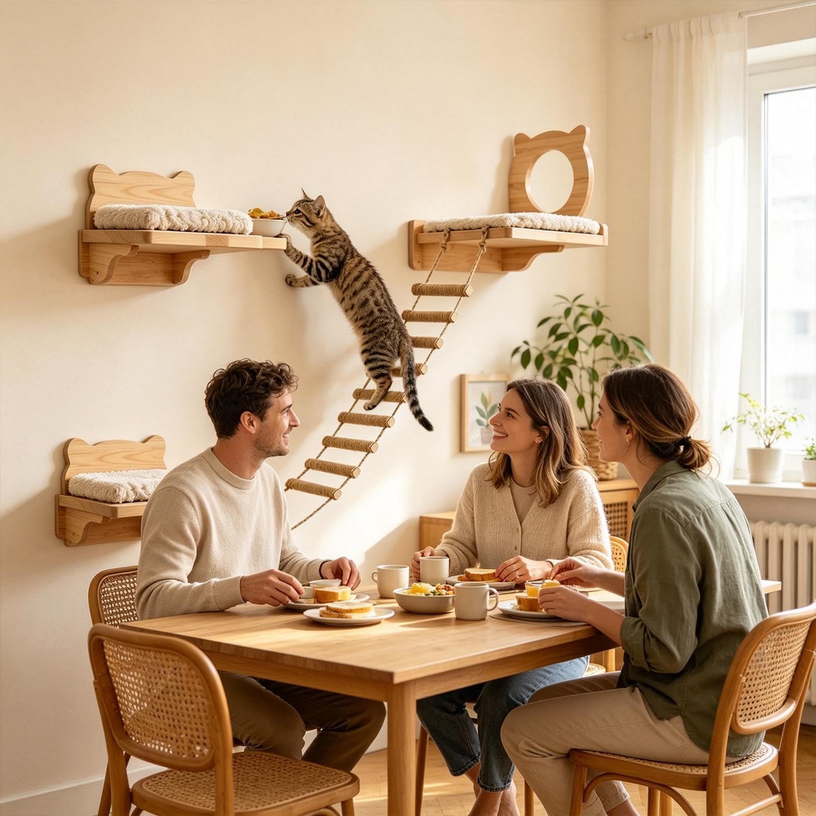 Katzenkletterleiter Bissfest Sisal Kätzchen Spielzeug Kratzrahmen