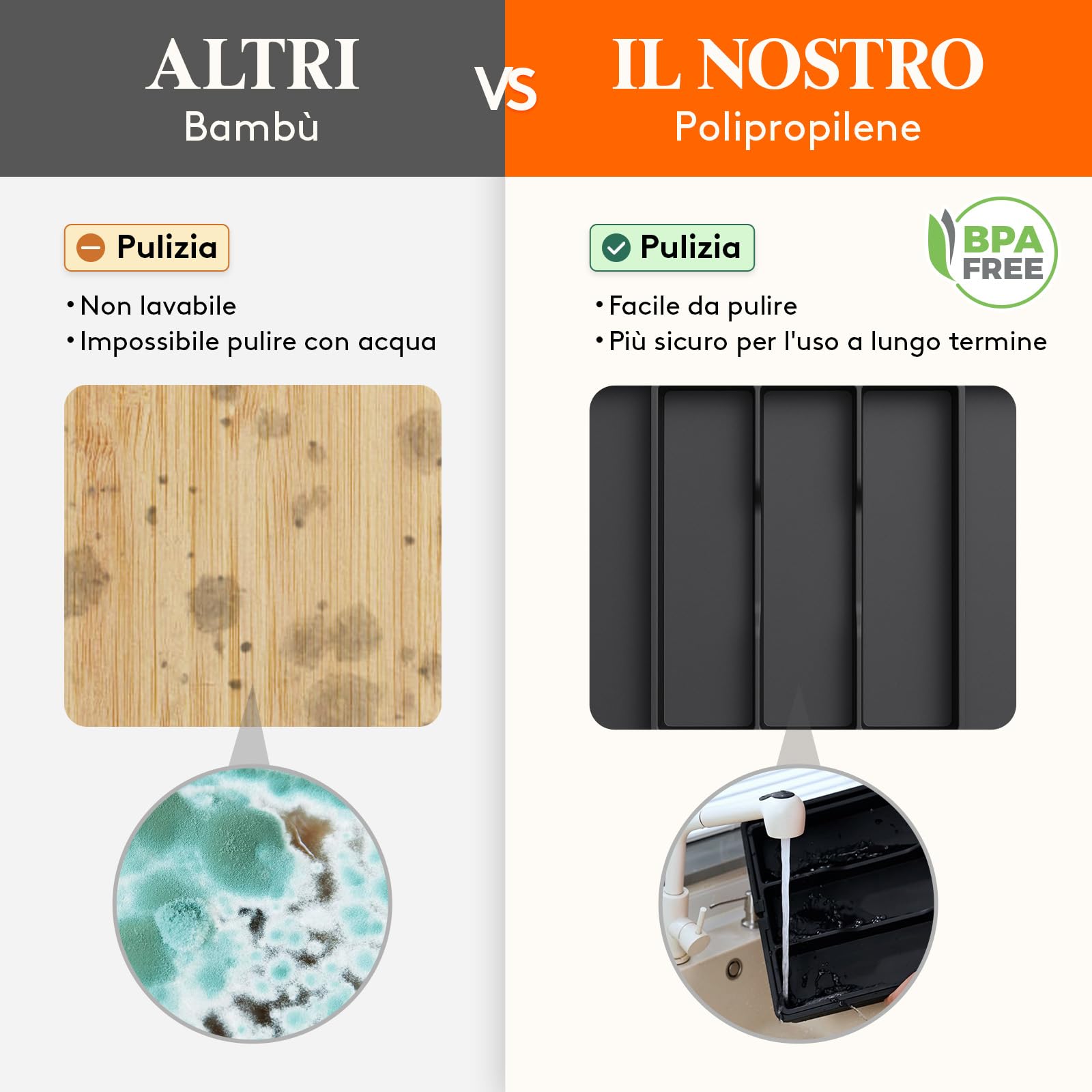 Lifewit Portaposate da Cassetto, Organizer Utensili da Cucina, Porta Posate Regolabile in Plastica, per Utensili e Accessori, Profondità 38 cm, Espandibile fino a 57 cm, Pacchi 1, Nero