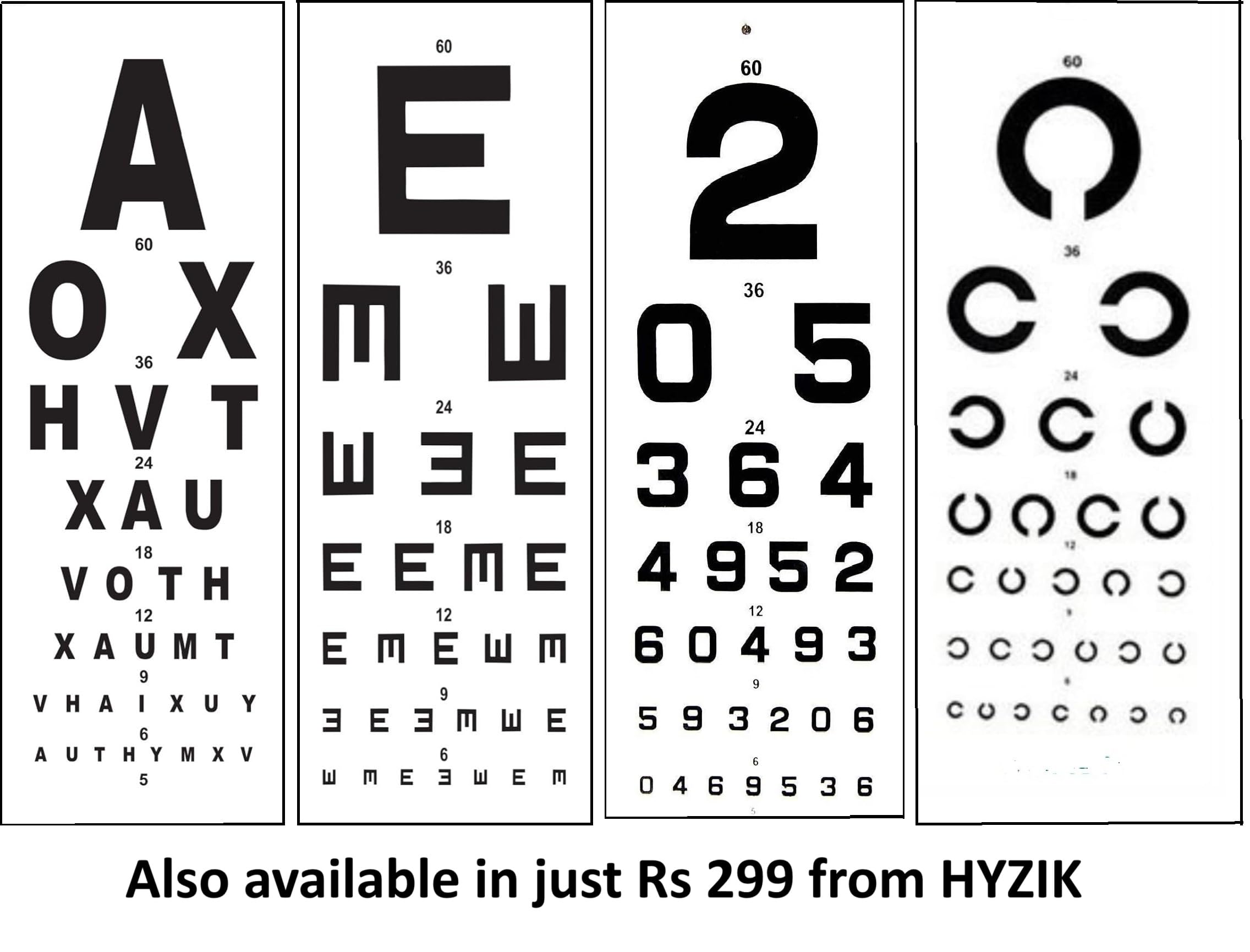 HYZIK Snellen Eye Vision Test Chart combo English(A) and (C) Chart. - Image 8 thumbnail