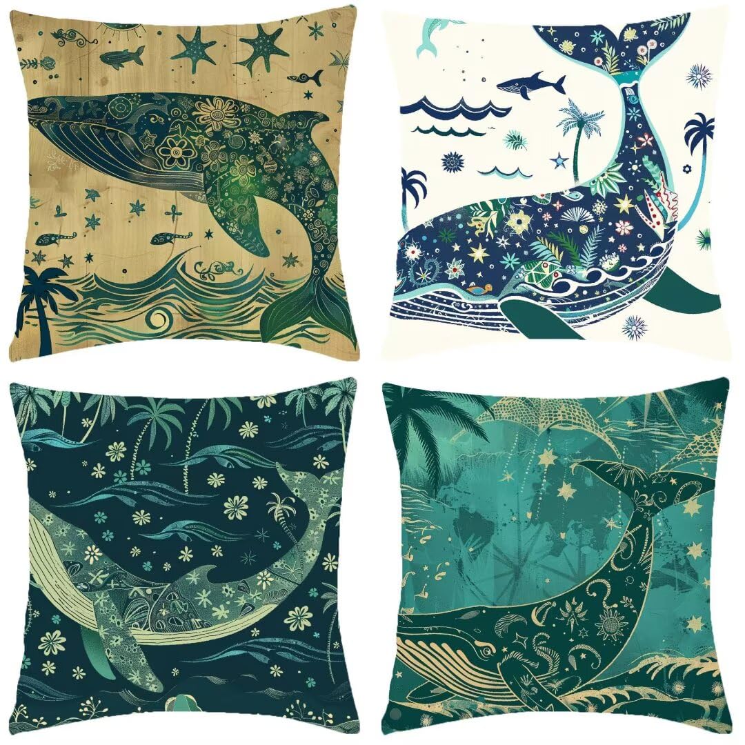 Federe Cuscini Divano 40x40cm Set di 4 Fodere Cuscini in Lino, Copri Cuscini per Divano Animale Camera da Letto Divano, Copricuscino Divano Cuscini Decorativi Casa, Camera da Letto, Arredo Sedia