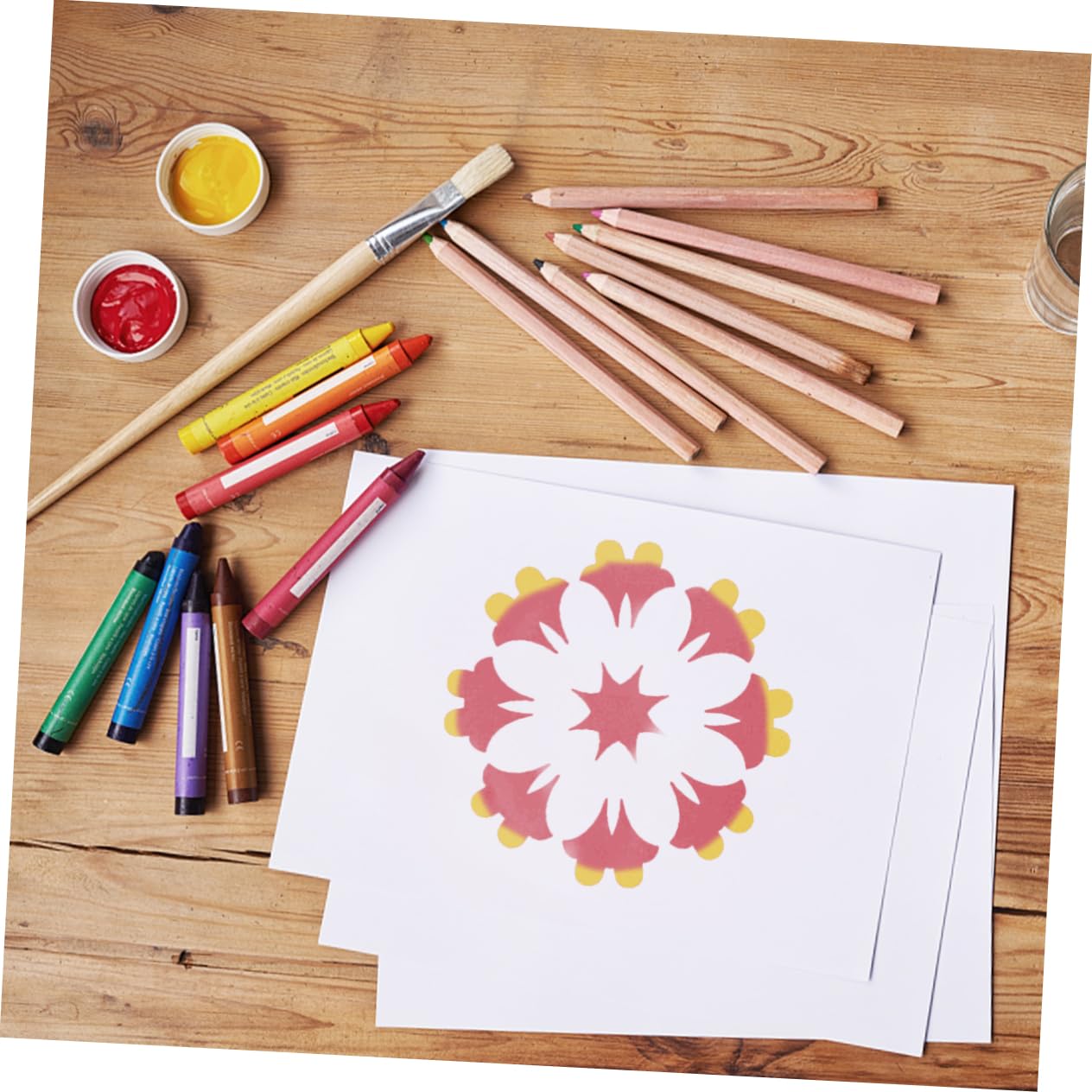 EXCEART 126pezzi Stencil per Pittura Mandala Template Pet Flessibile per su Superfici Piane per Decorazioni su Mobili Pavimenti e Tela