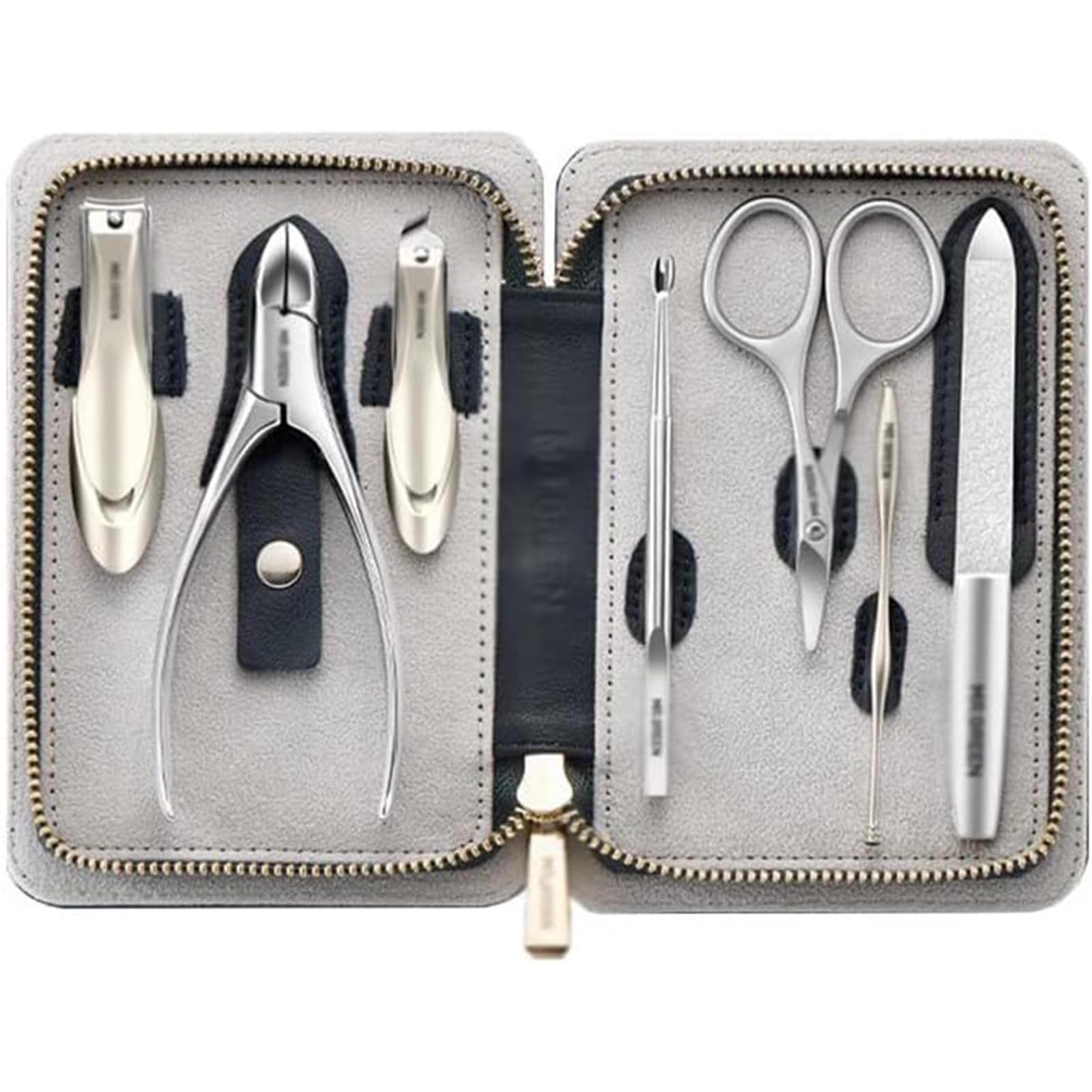 Roestvrijstalen nagelklemset draagbare reis schoonheidsset gezicht cuticle en nagelverzorging 7-delige set manicure pedicure kit