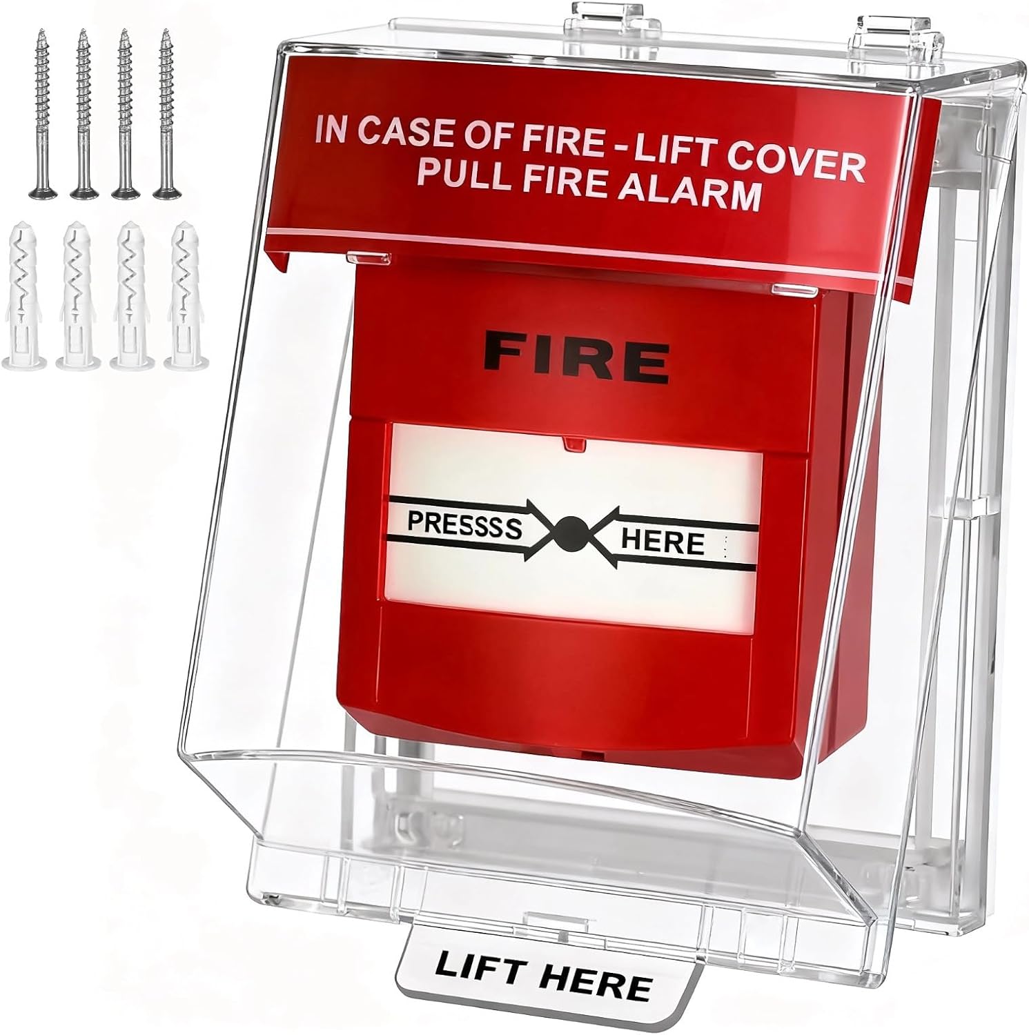 Manual Pull Switch Protector, Fire Alarm Pull Station Cover, Clear Impact-Resistant Call Point Guard, Dustproof and Waterproof Switch Case for Malls, Offices, Schools