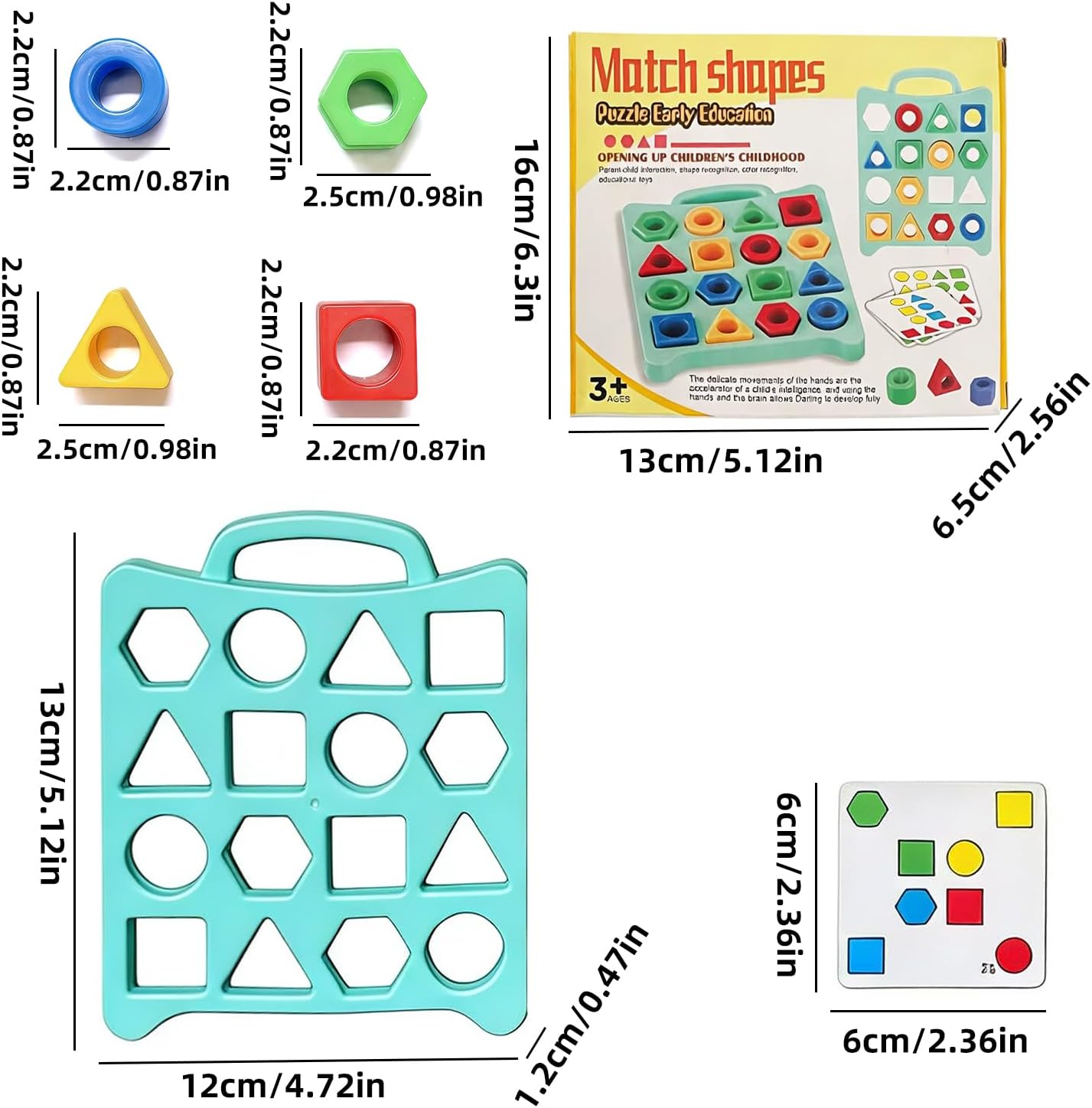 Learning Toys for 3 Year Old, Shape and Color Sorting Toy, Party Games Kids image 3