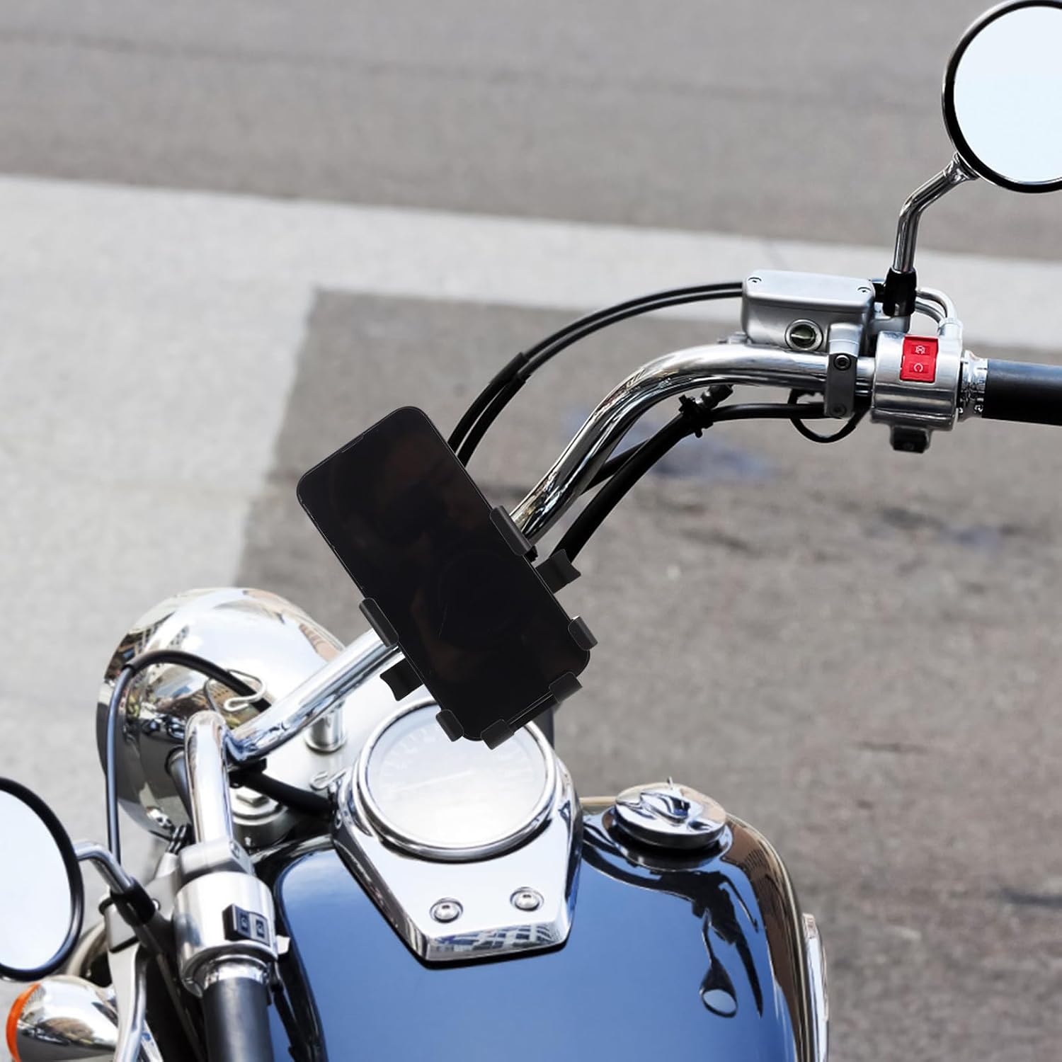 Waterproof Bike Phone Holder for Motorcycle and Bicycle Handlebar, Abs and PC Material, Prevent Phone from Falling, Wide Compatibility, for Rider Navigation