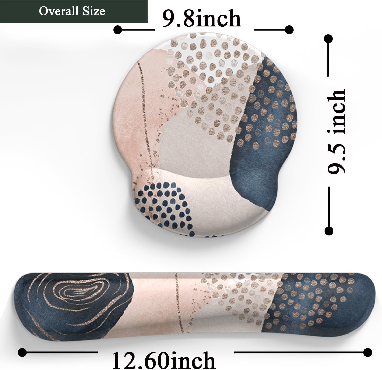 Ergonomic Boho Mouse Pad with Wrist Support Gel and Keyboard Wrist Rest, Non-Slip Pu Base Gaming Kawaii Cute Mouse Pad for Boho Office Decor, Easy Typing & Pain Relief - Image 4