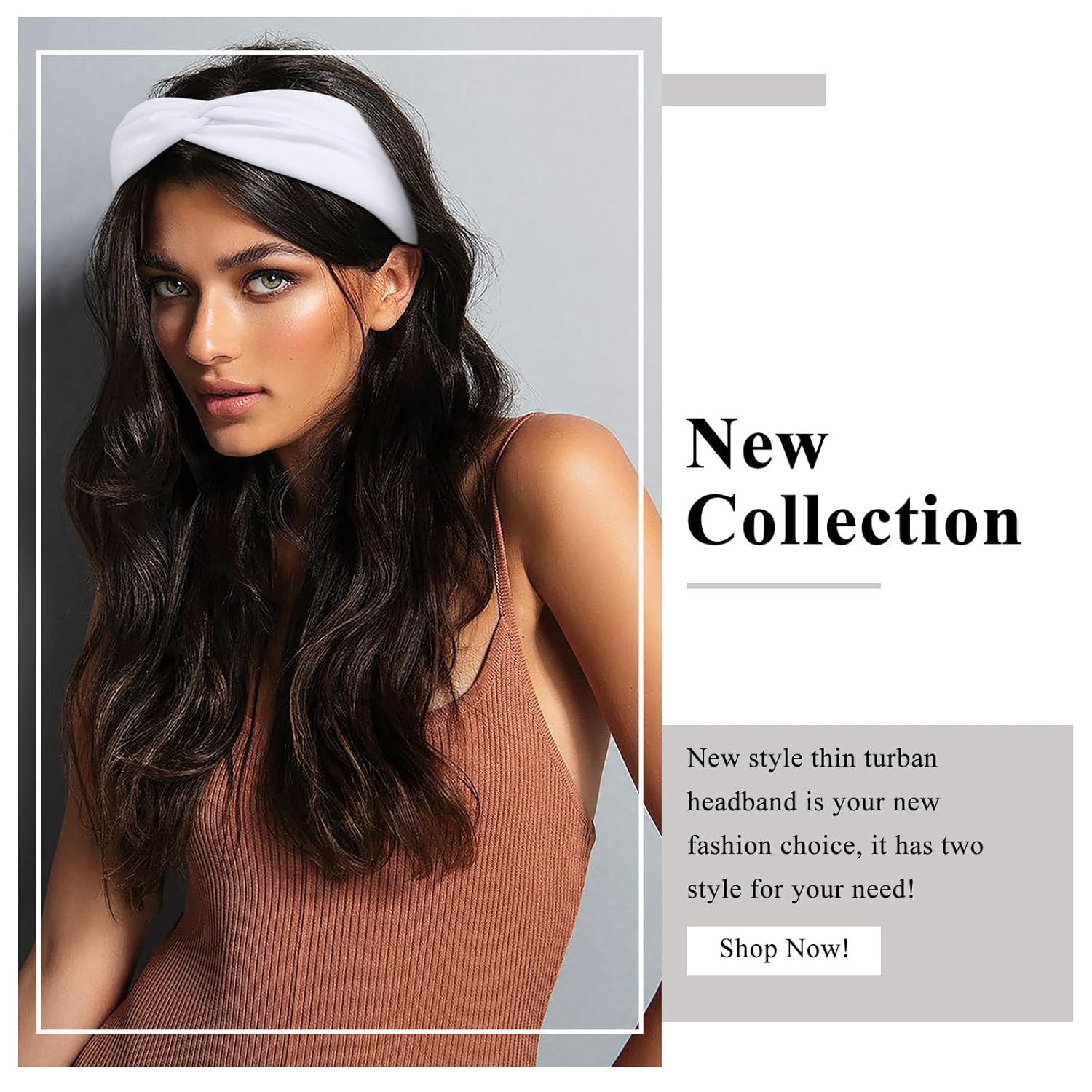 Tobeffect 10Pcs Headbands for Women Non Slip | Thin Cotton Cloth Stretchy Headbands for Womens Hair | Turban Look Fashion Black White Hairbands for Workout Yoga Fabric Hair Bands