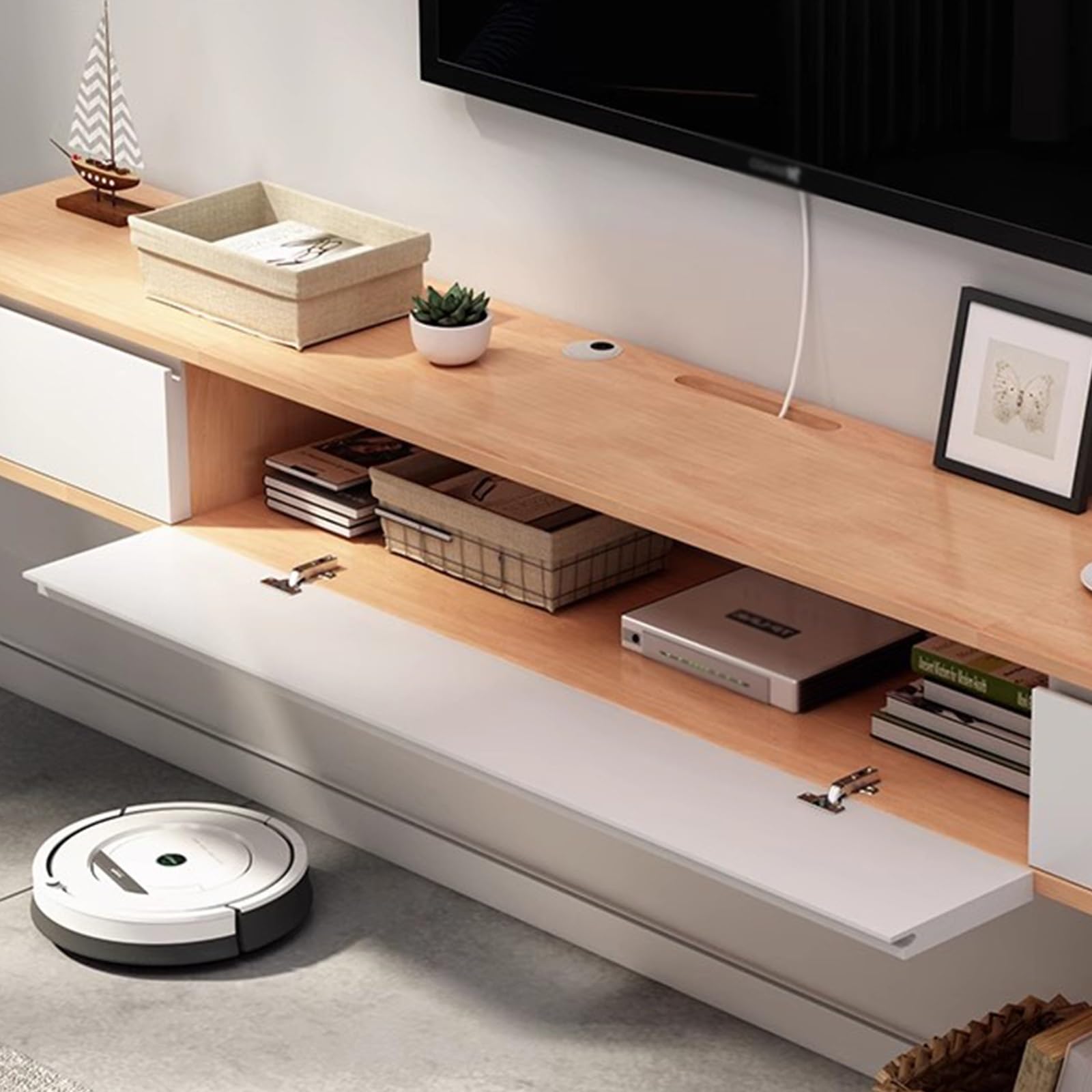 Amazon.co.jp: フローティングテレビキャビネットリビングルームの