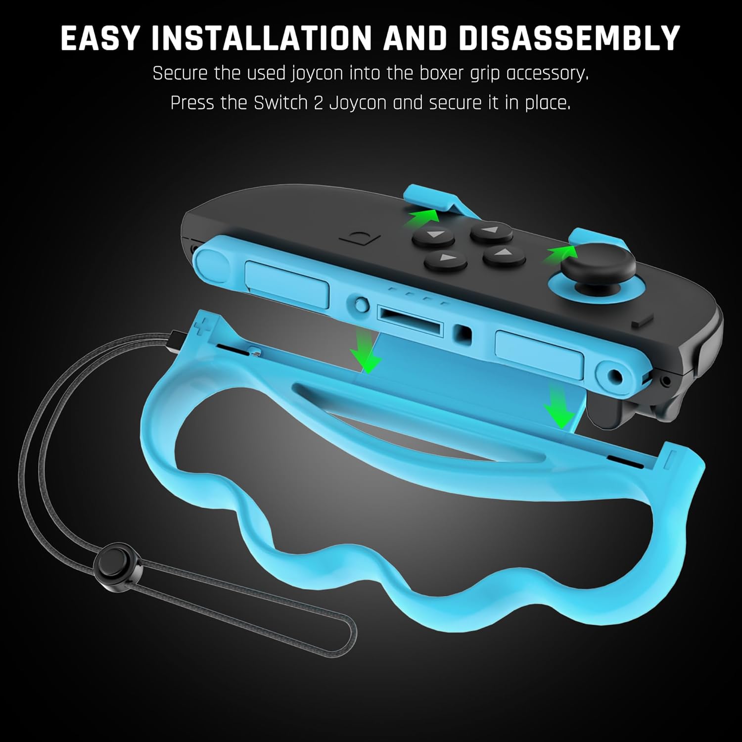 RHOTALL Fitness Boxing Hand Grips for Nintendo Switch 2 joycons controllers,Handle Controller Accessories Compatible with Switch 2 Sports and Boxing Games,Comfortable Grip,2 Pack-Blue & Orange - Image 5