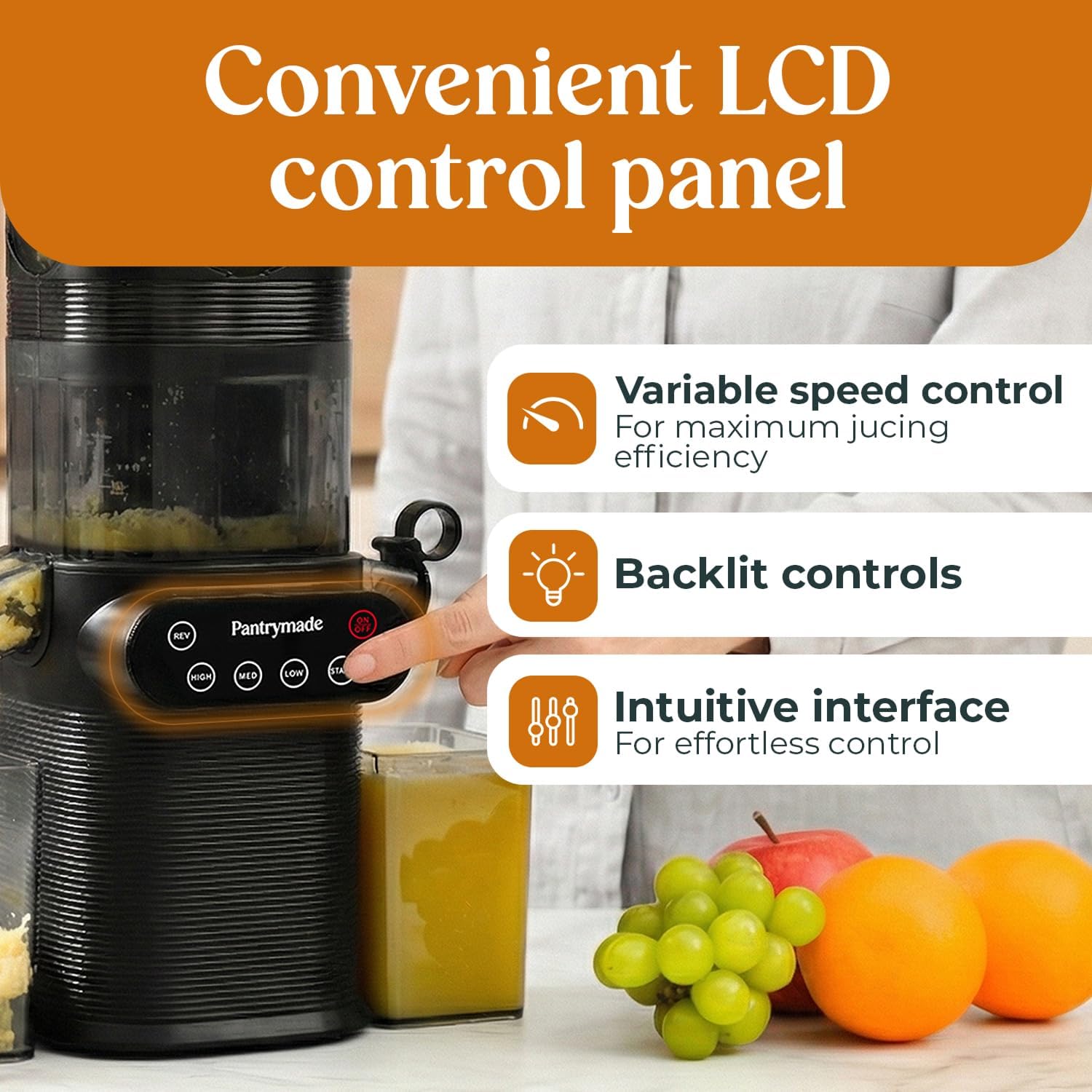 Juicer Machines, Cold Press Juicer for Whole Fruits and Vegetables, Slow Masticating for High Juice Yield, 5.5" Large Feed Chute, Easy to Clean, BPA Free, Powerful Brushless Motor, Black