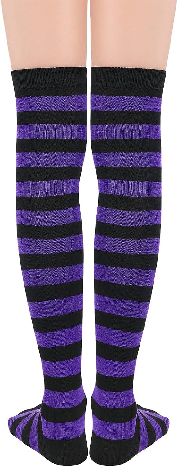 Century Star Thigh High Socks Striped Extra Long Tube for Women Over the Knee Athletic Sports Socks Plus Size Stockings - Image 3