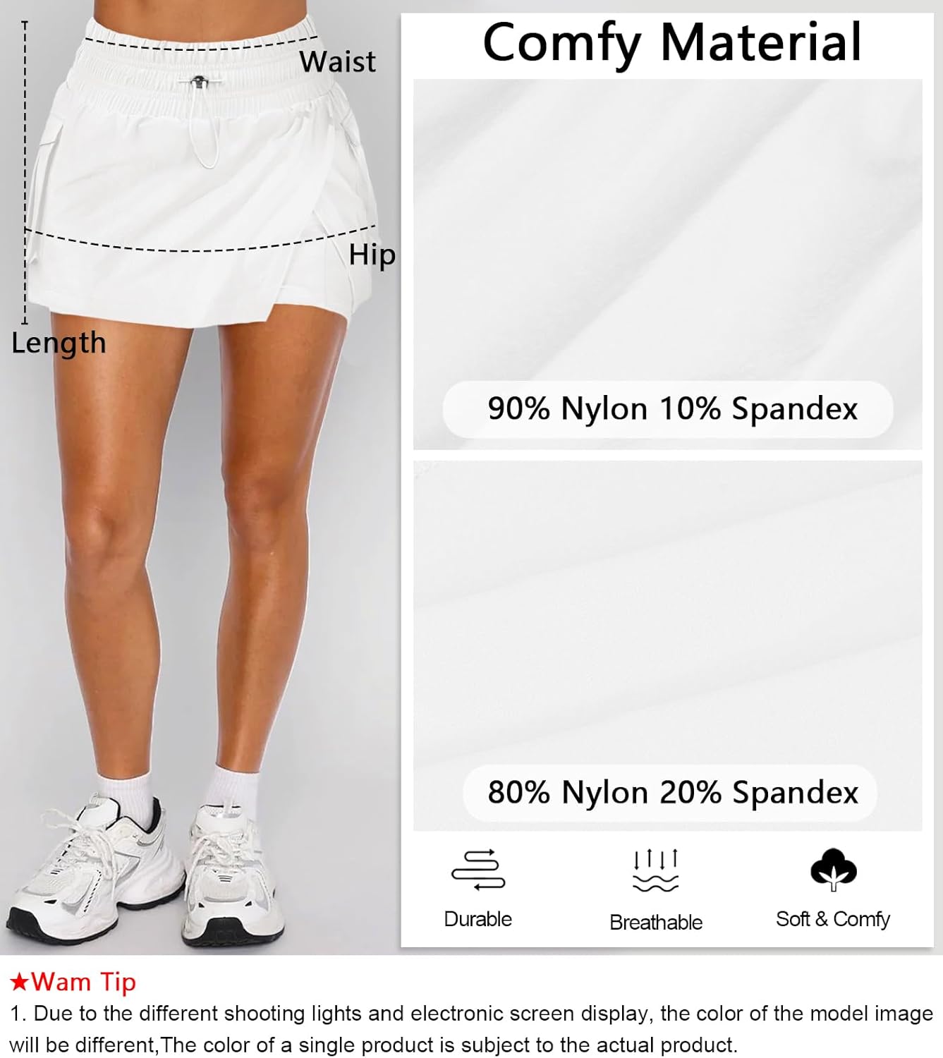 Women's High Waisted Side Slit Athletic Tennis Mini Skirt Skort for Women Pleated Golf Skater Skirts with Shorts Pocket - Image 5