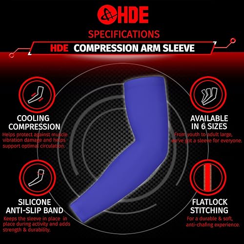 Miniatura 3 de HDE Mangas de compresión de brazo para niños, manga de tiro de baloncesto, deportes juveniles, protección solar, fútbol, béisbol, 1 par