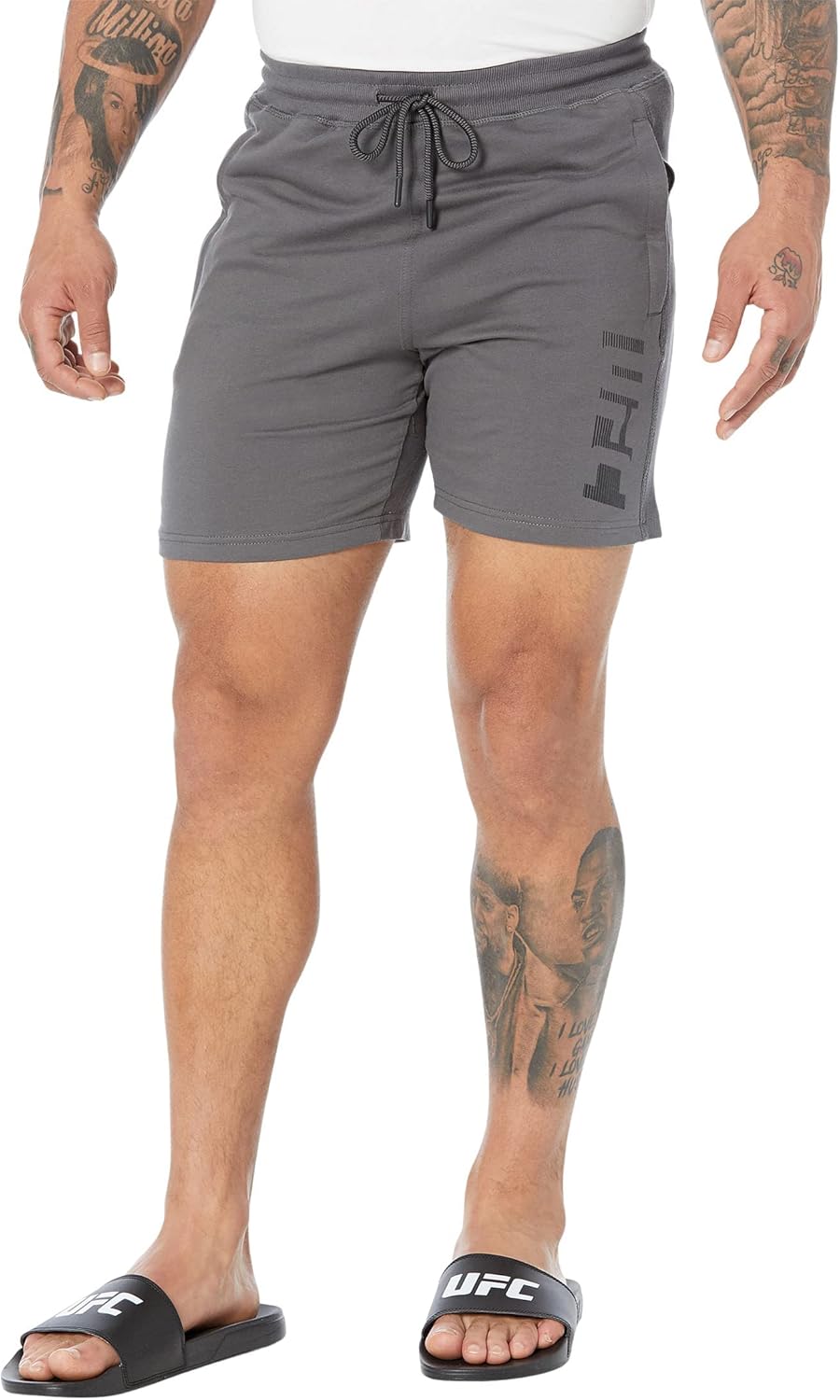 UFC Ultimate Fighting Performance 7" FR. Terry Volleyball Shorts for Men – Blended Cotton – Drawstring Closure