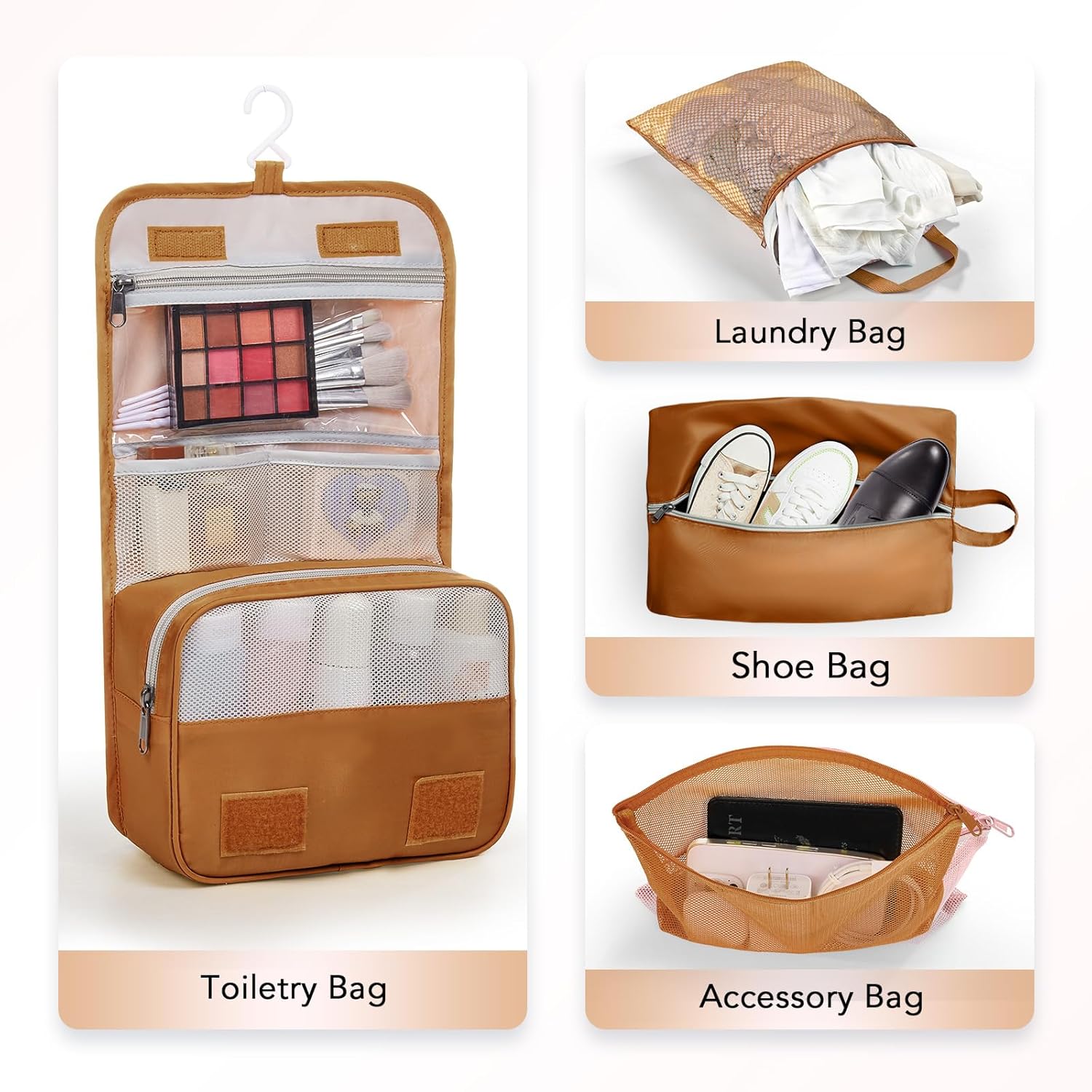 10 Set Compression Packing Cubes for Travel Essentials,Compressible Expandable Packing Cubes for Suitcase,OlarHike Luggage Organizer Bags for Travel,Handy Helper for Organizing Clothes(Brown)