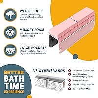 Vista 3 de Juego de almohadillas de espuma viscoelástica para rodillas y coderas, 2 pulgadas de grosor, resistente al agua, cojín esencial para el baño del Rosa