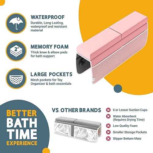 Miniatura 3 de Juego de almohadillas de espuma viscoelástica para rodillas y coderas, 2 pulgadas de grosor, resistente al agua, cojín esencial para el baño del